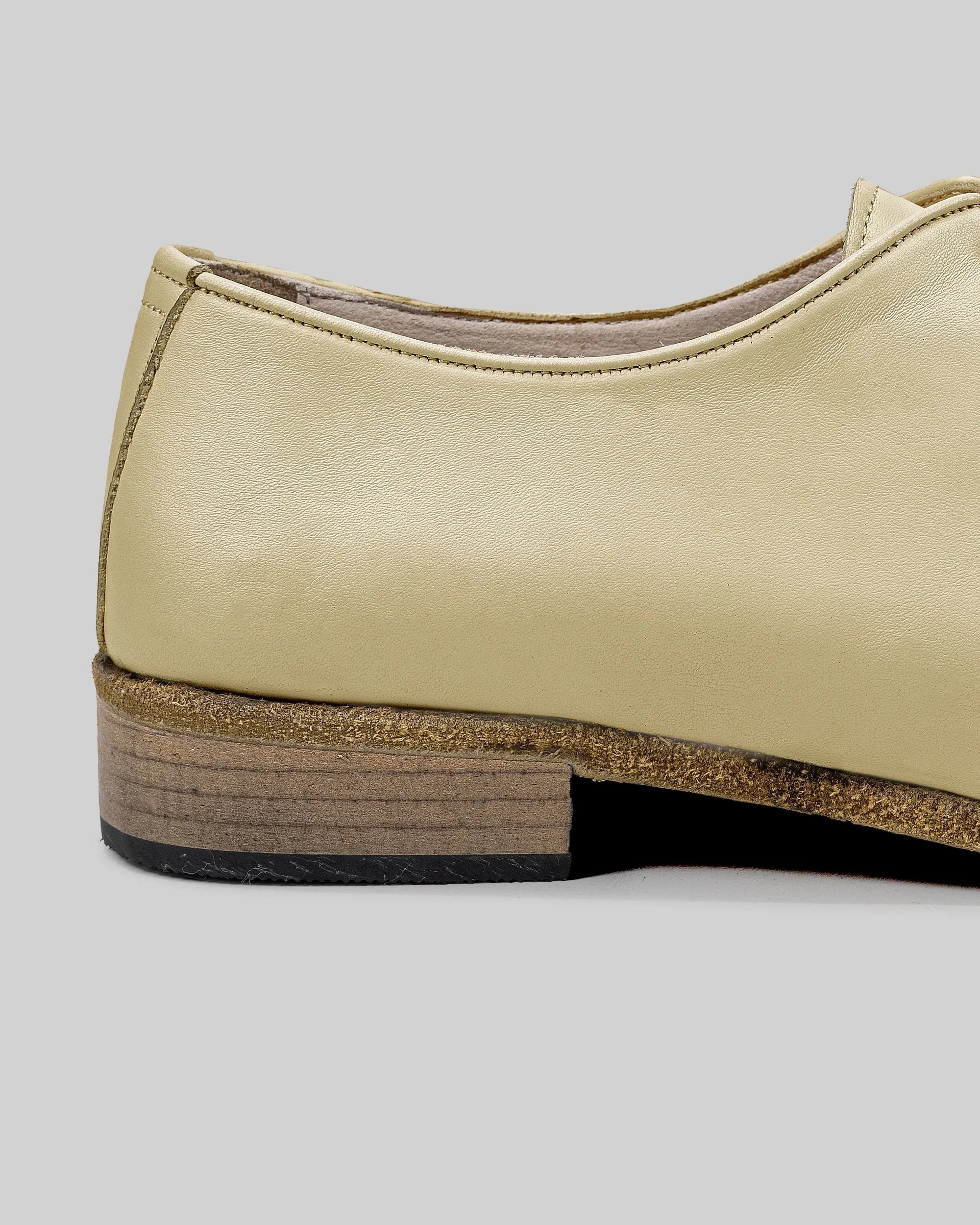 Side view Yellow Pointed Toe Oxford - Calf Leather Zero Drop | Bespoky