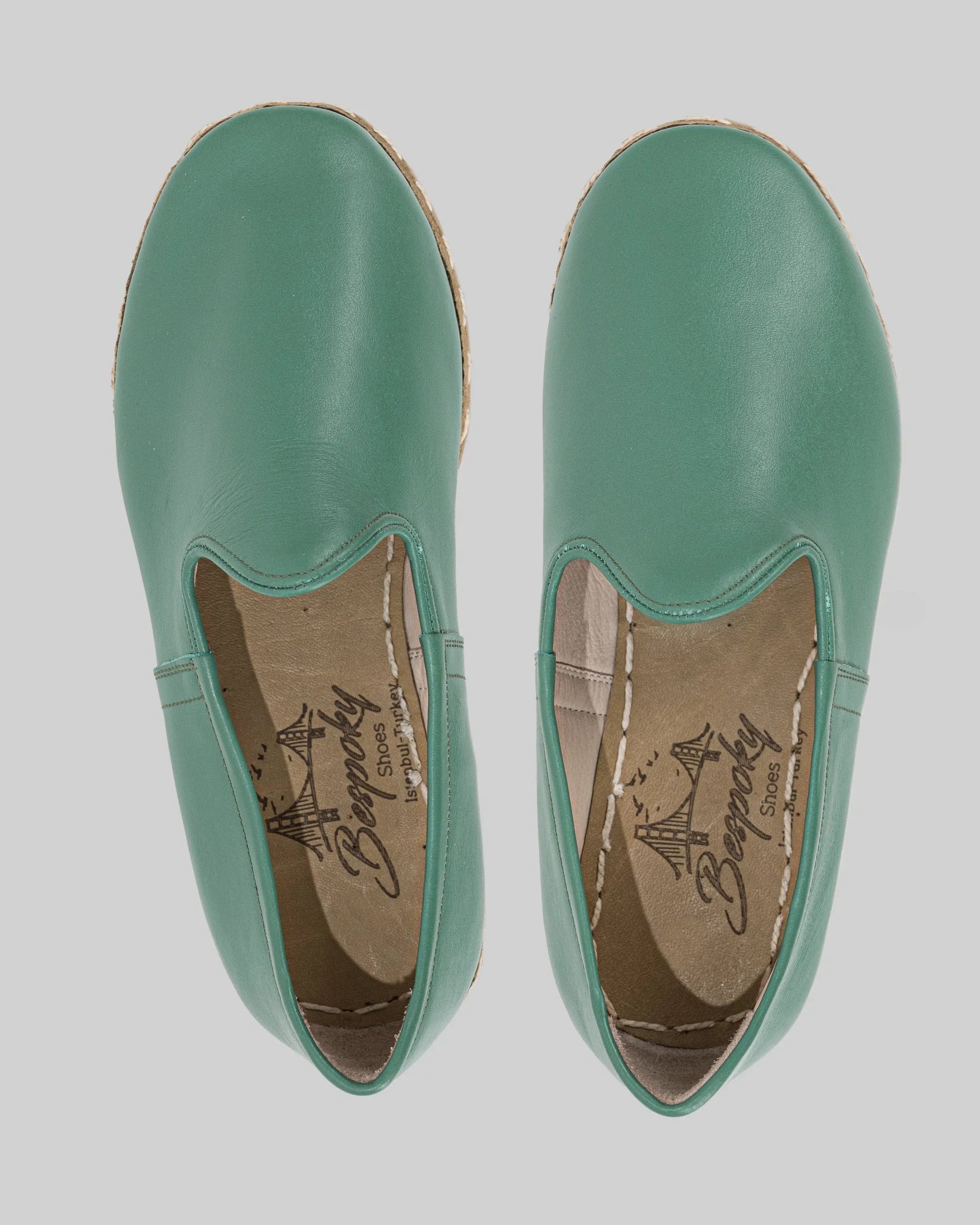 Side view Green Yemeni Shoes - Calf Leather Zero Drop | Bespoky