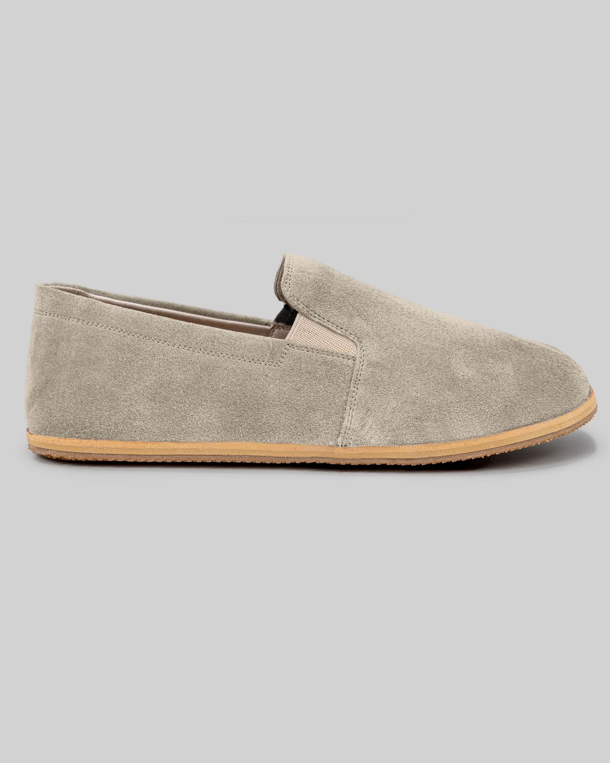 Top view Cream Suede Barefoot Shoes - Handcrafted Calf Leather | Bespoky