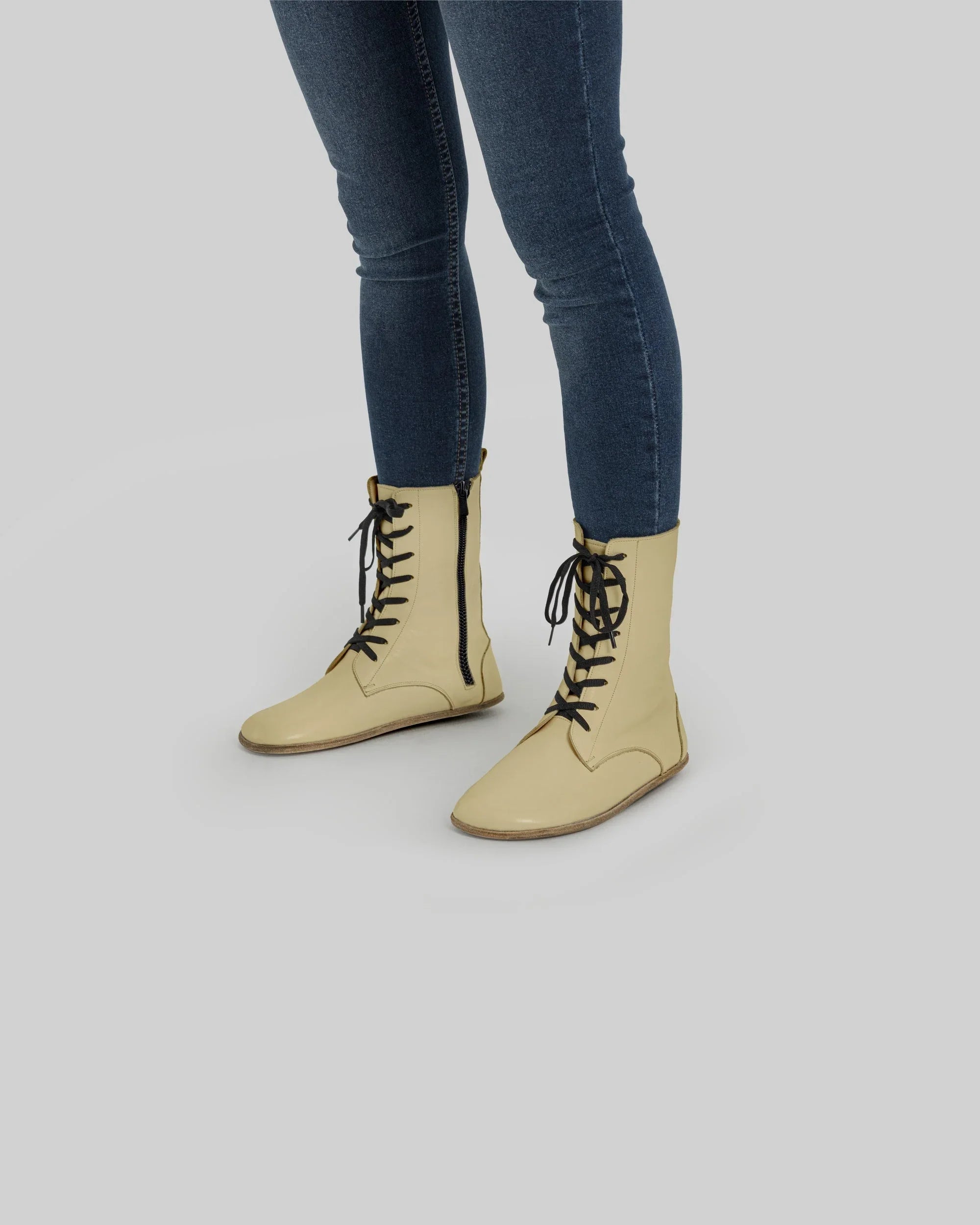 Men's Yellow Barefoot Boot - Handcrafted Calf Leather Wide Toe Box | Bespoky