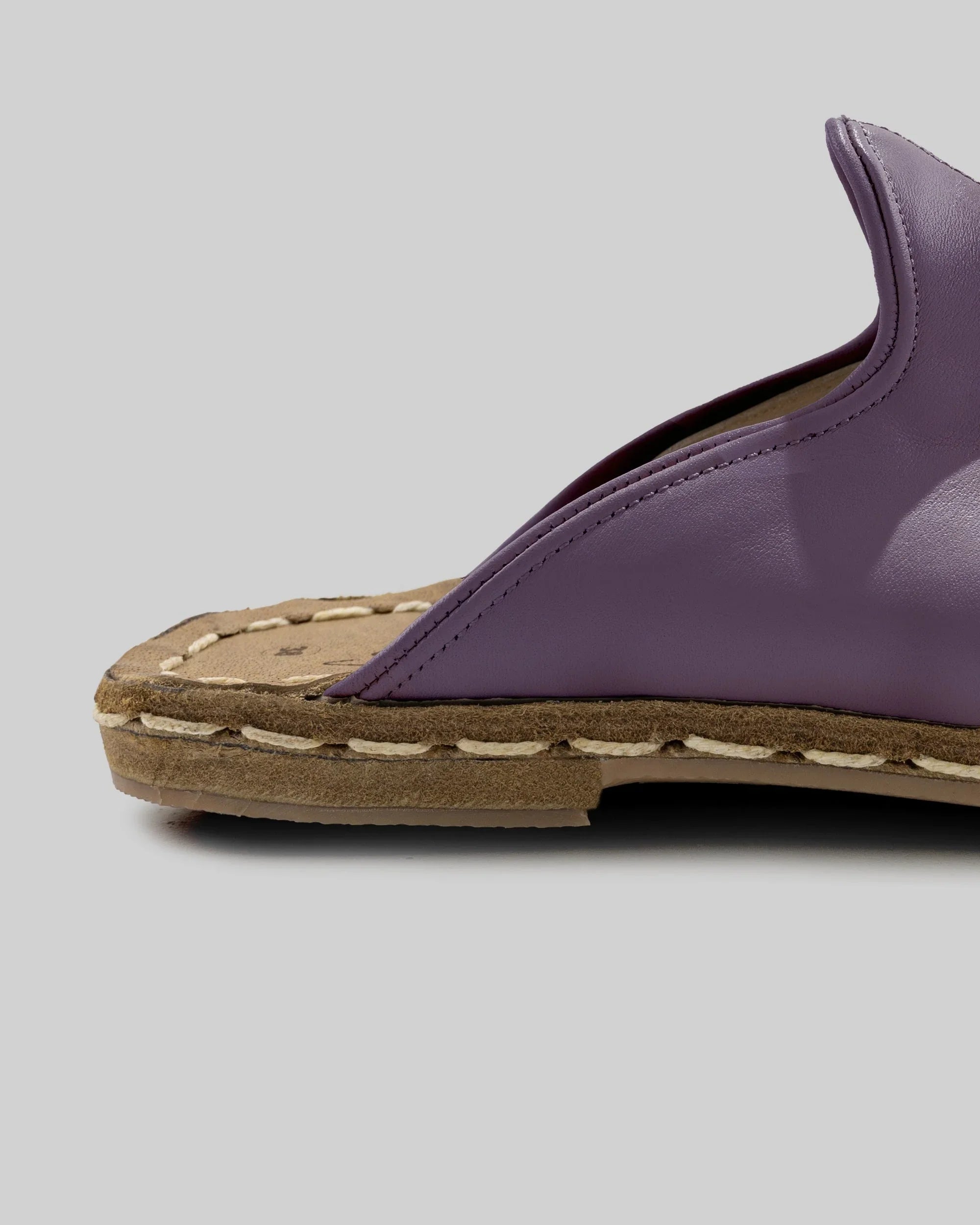 Detail Purple Slippers - Handcrafted Calf Leather Turkey | Bespoky