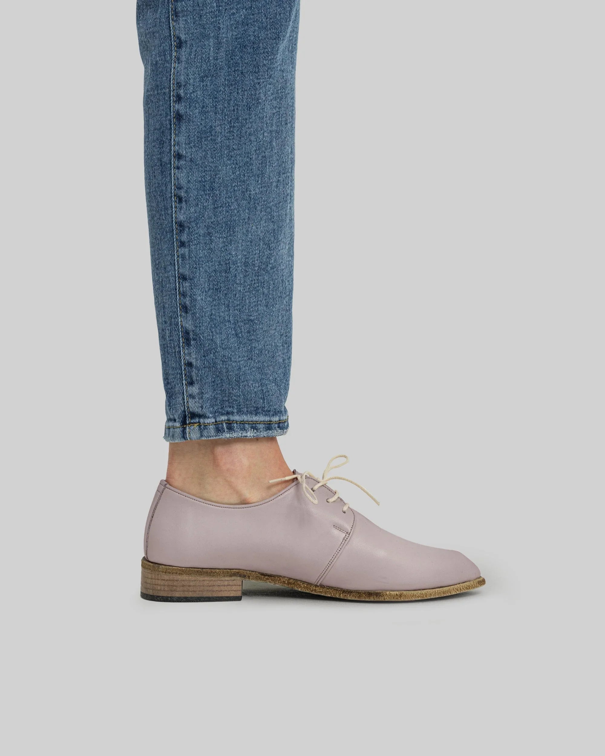 Pair Pink Pointed Toe Oxford - Barefoot Wide Toe Calf Leather | Bespoky