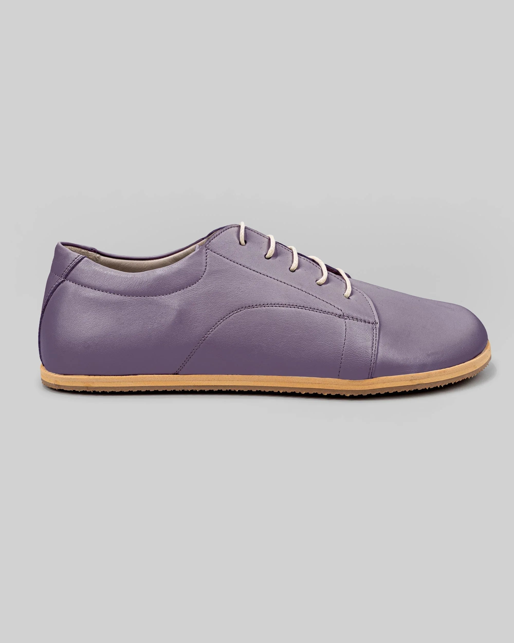 Side view Purple Barefoot Sneaker - Calf Leather Zero Drop | Bespoky