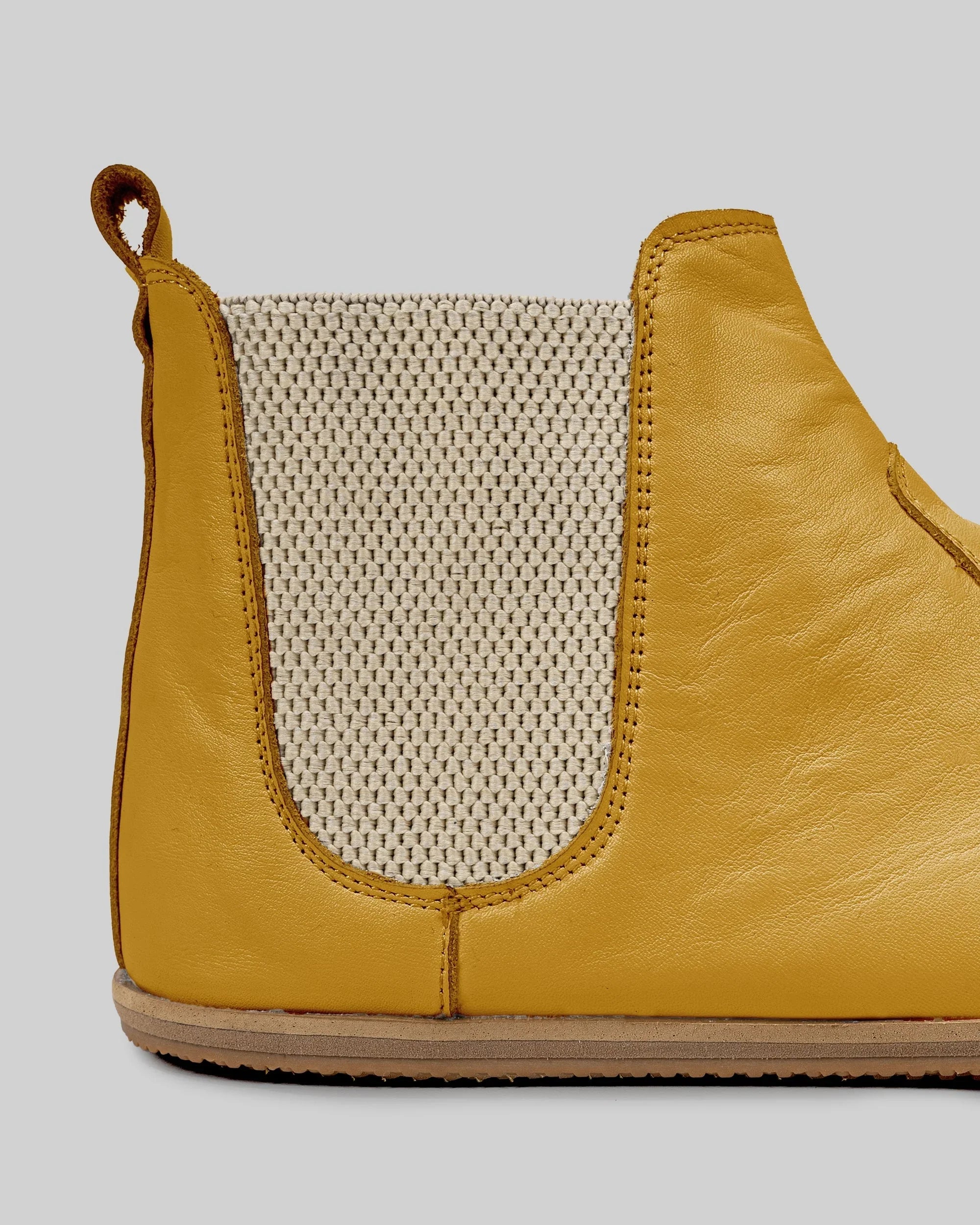 Detail Mustard Chelsea Boots - Handcrafted Calf Leather Turkey | Bespoky