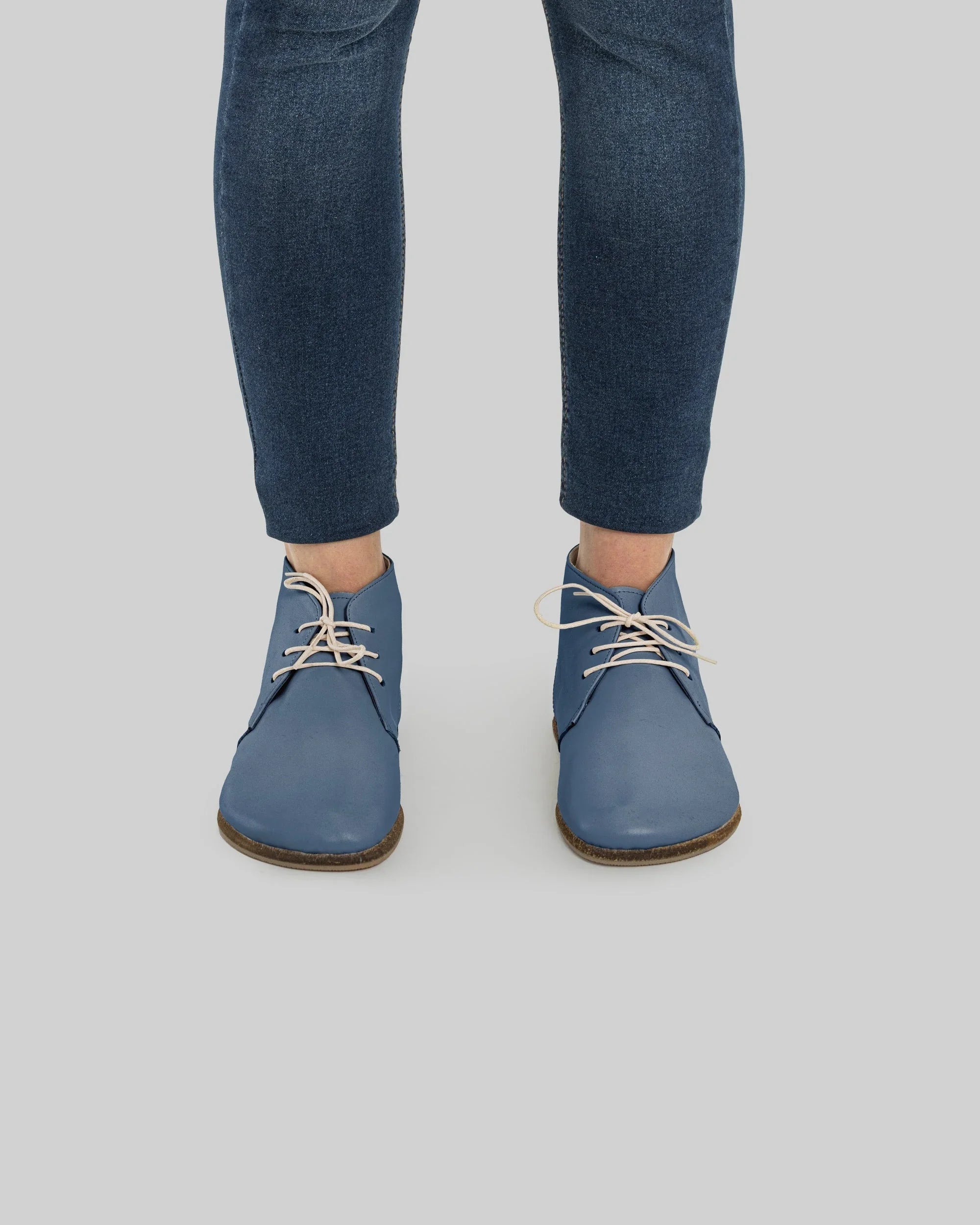 Back view Jean Blue Ankle Boots - Calf Leather Handcrafted | Bespoky