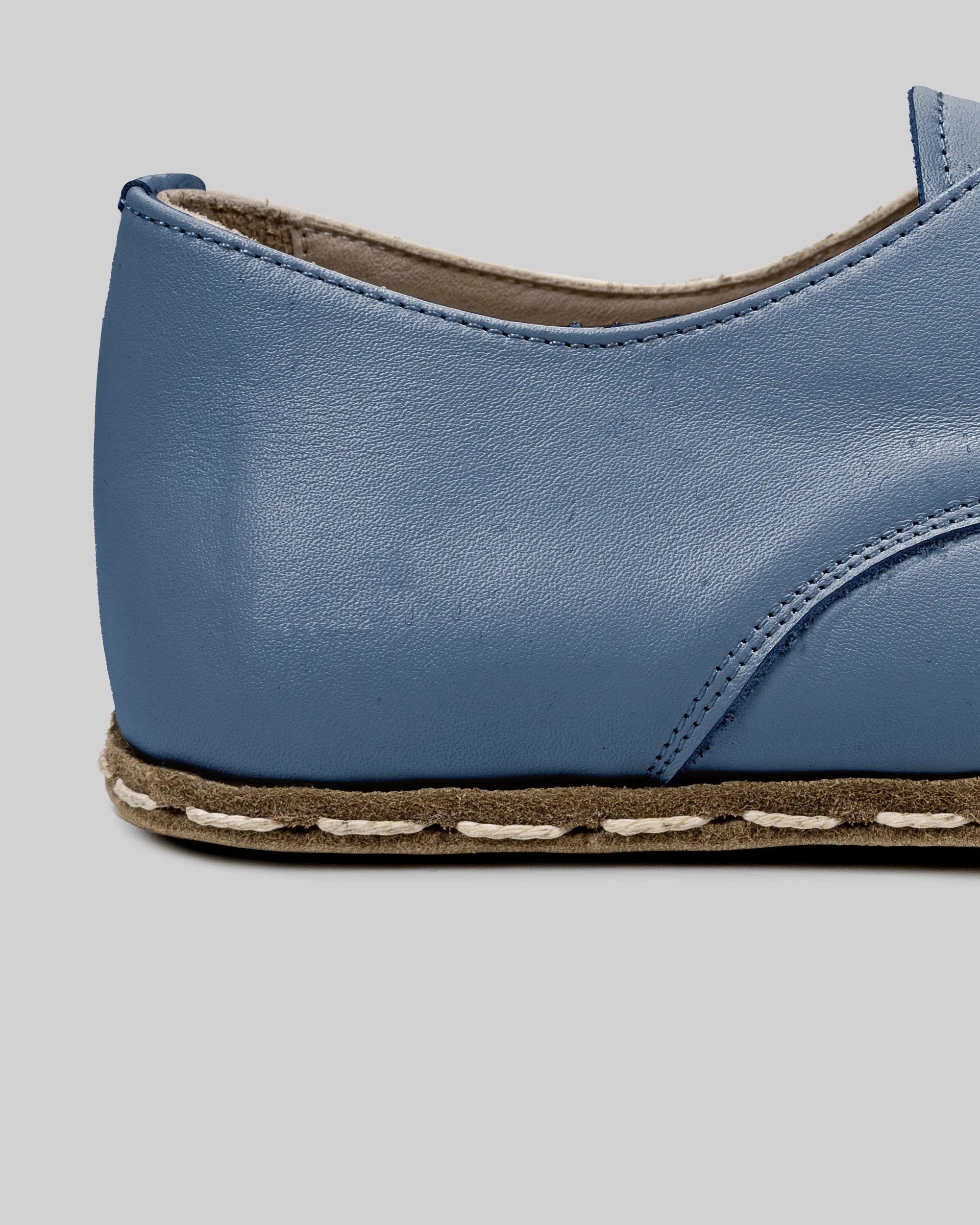 Side view Jean Blue Oxford Shoes - Calf Leather Zero Drop | Bespoky