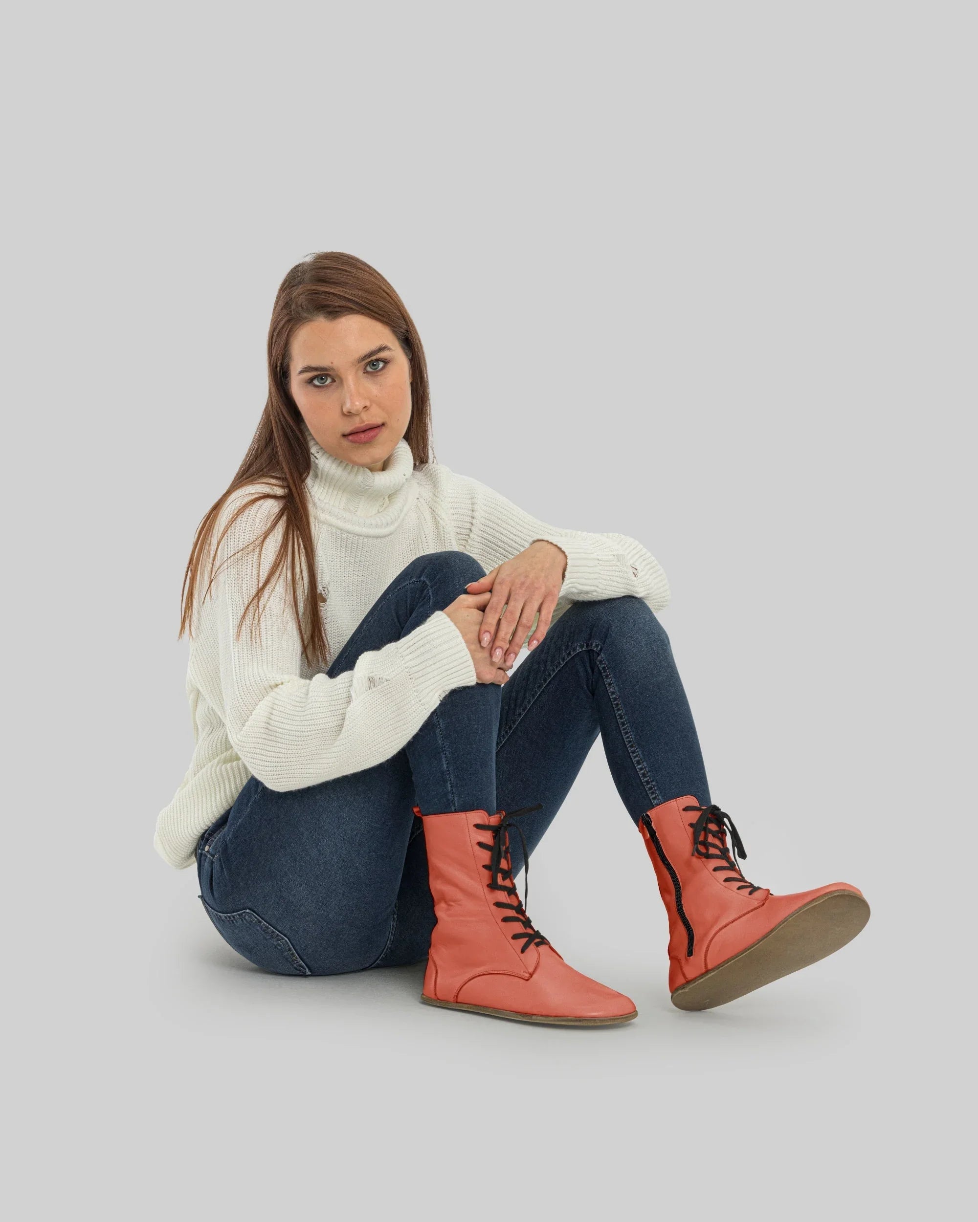 Detail Pomegranate Barefoot Boot - Handcrafted Calf Leather Turkey | Bespoky
