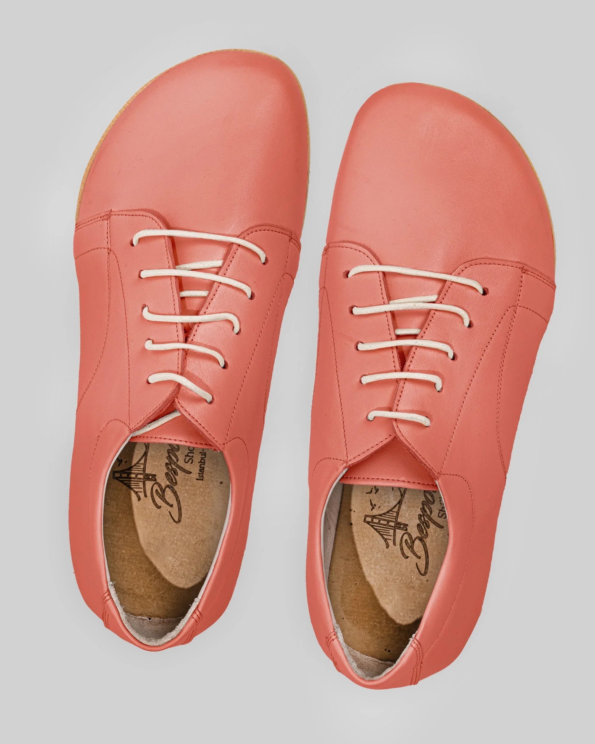 Top view Pomegranate Barefoot Sneaker - Handcrafted Calf Leather | Bespoky