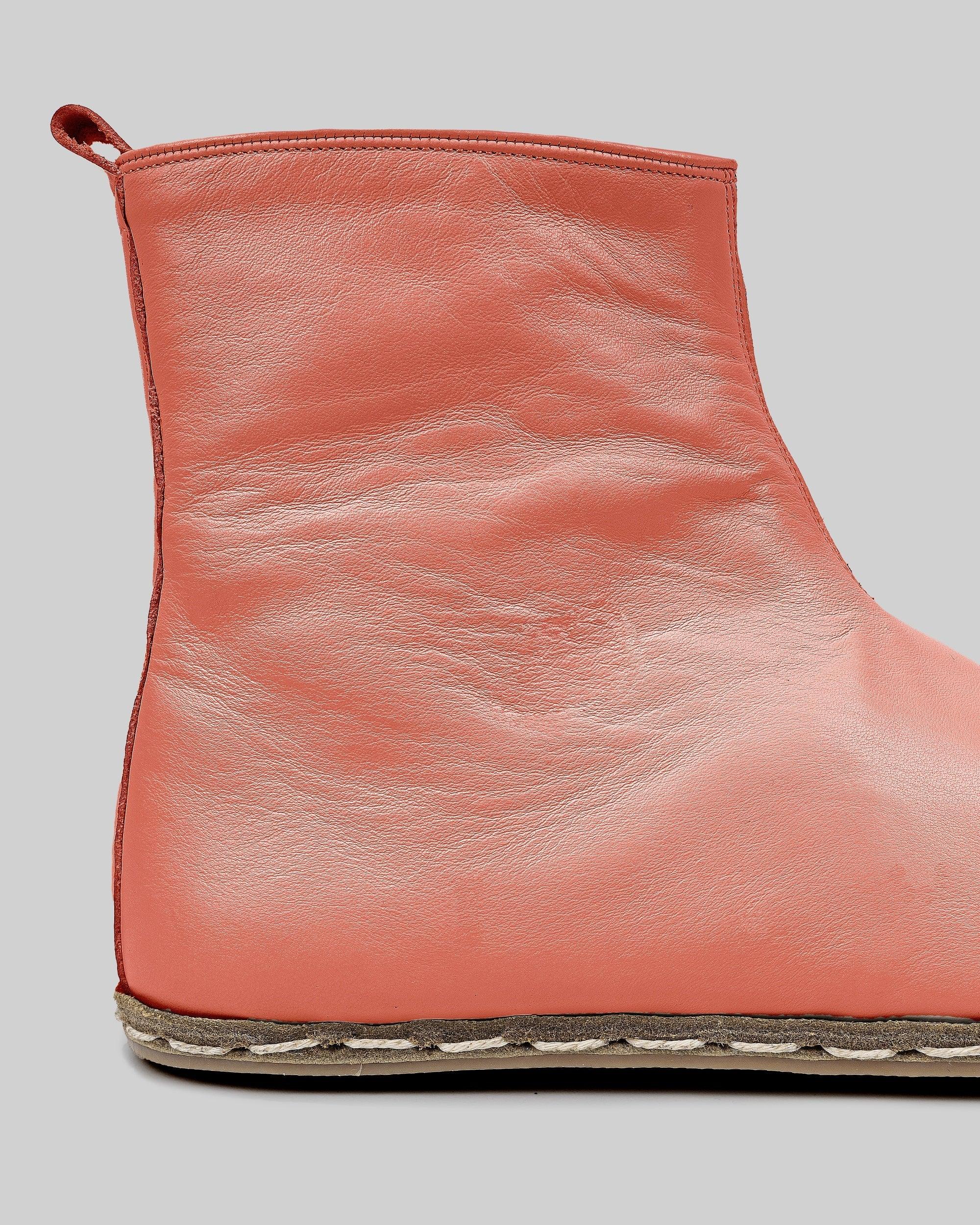 Close-up calf leather - Pomegranate Chelsea Boots Detail | Bespoky