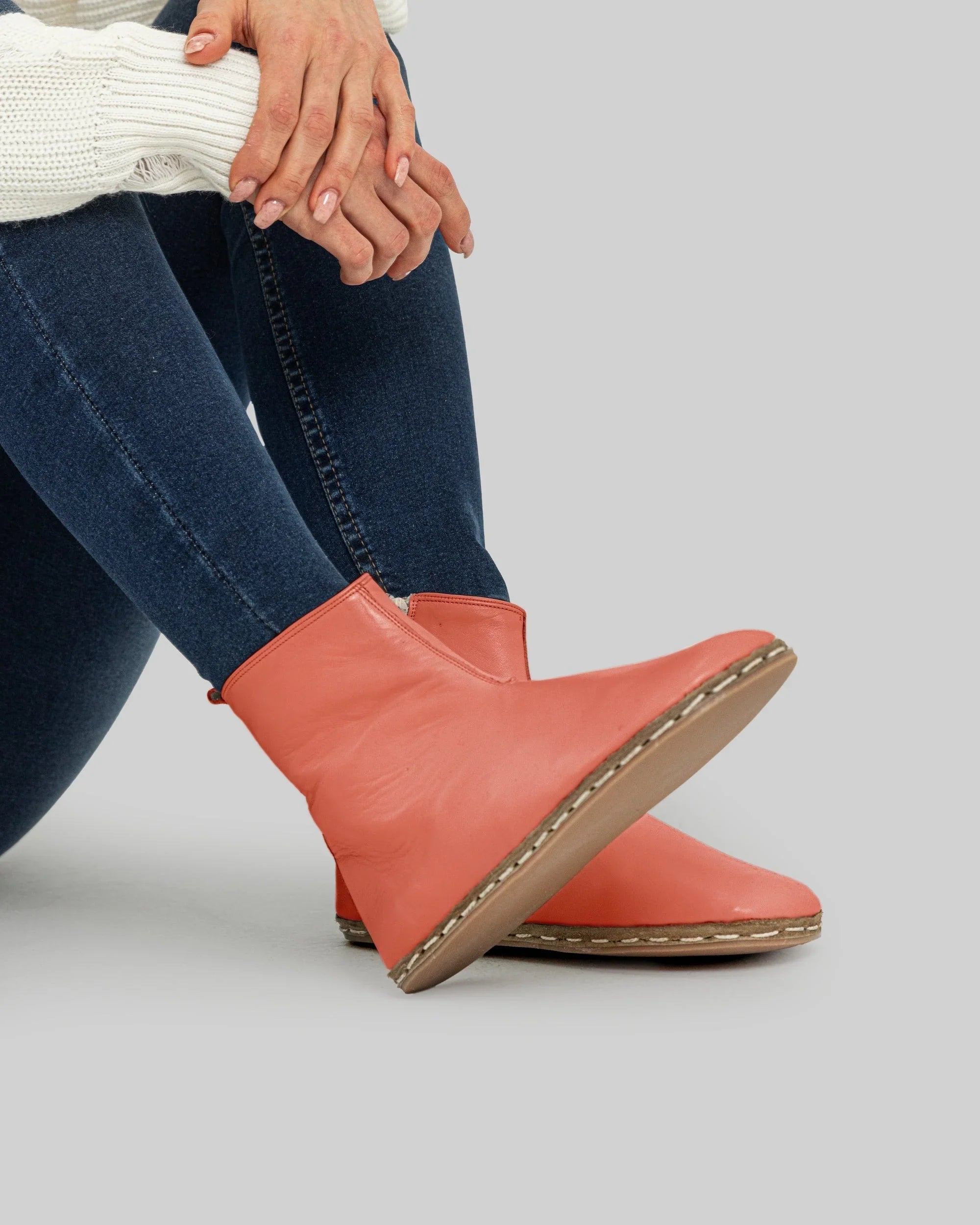 Men's Pomegranate Chelsea Boots - Handcrafted Calf Leather Wide Toe Box | Bespoky