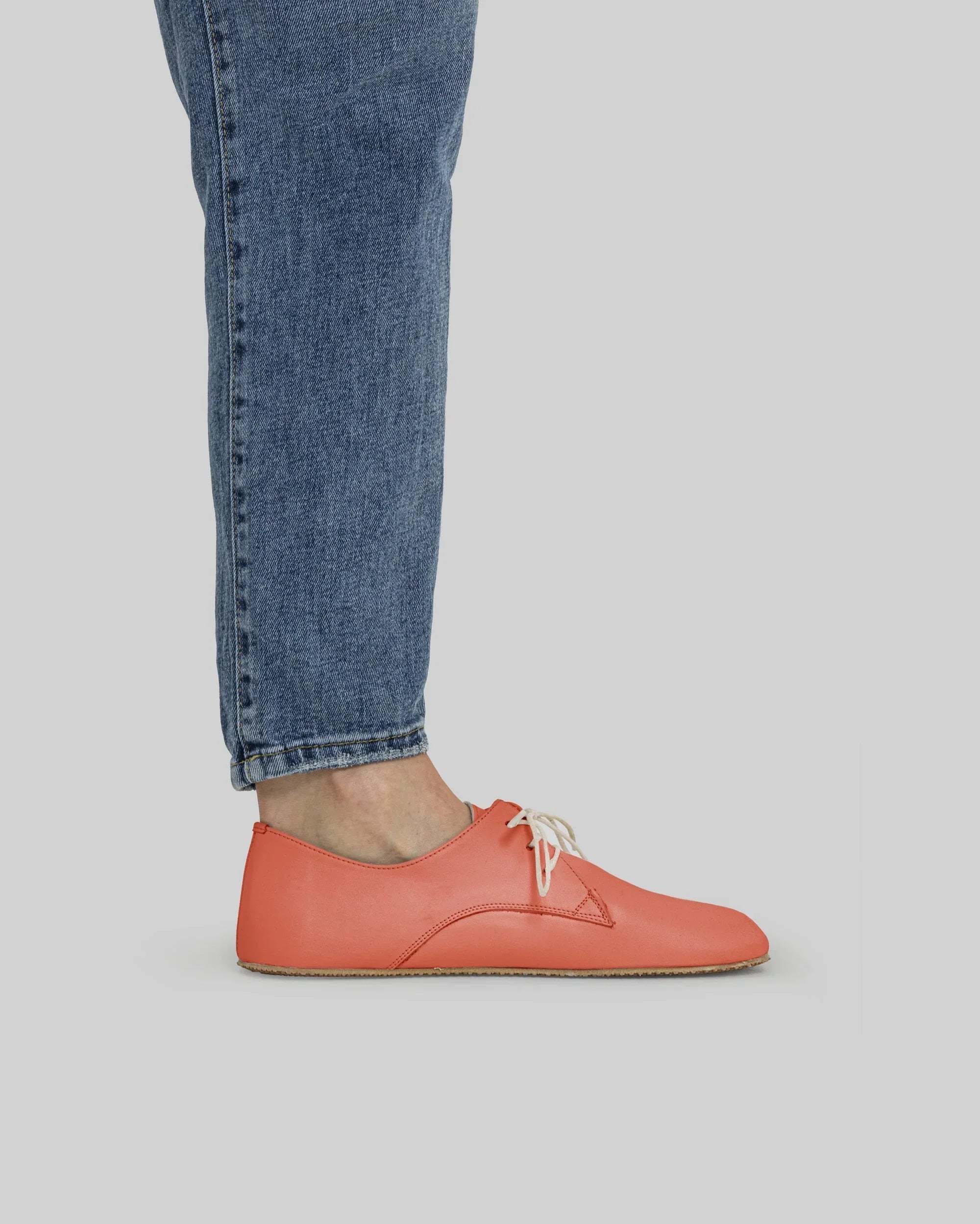 Pair Pomegranate Oxford Shoes - Barefoot Wide Toe Calf Leather | Bespoky