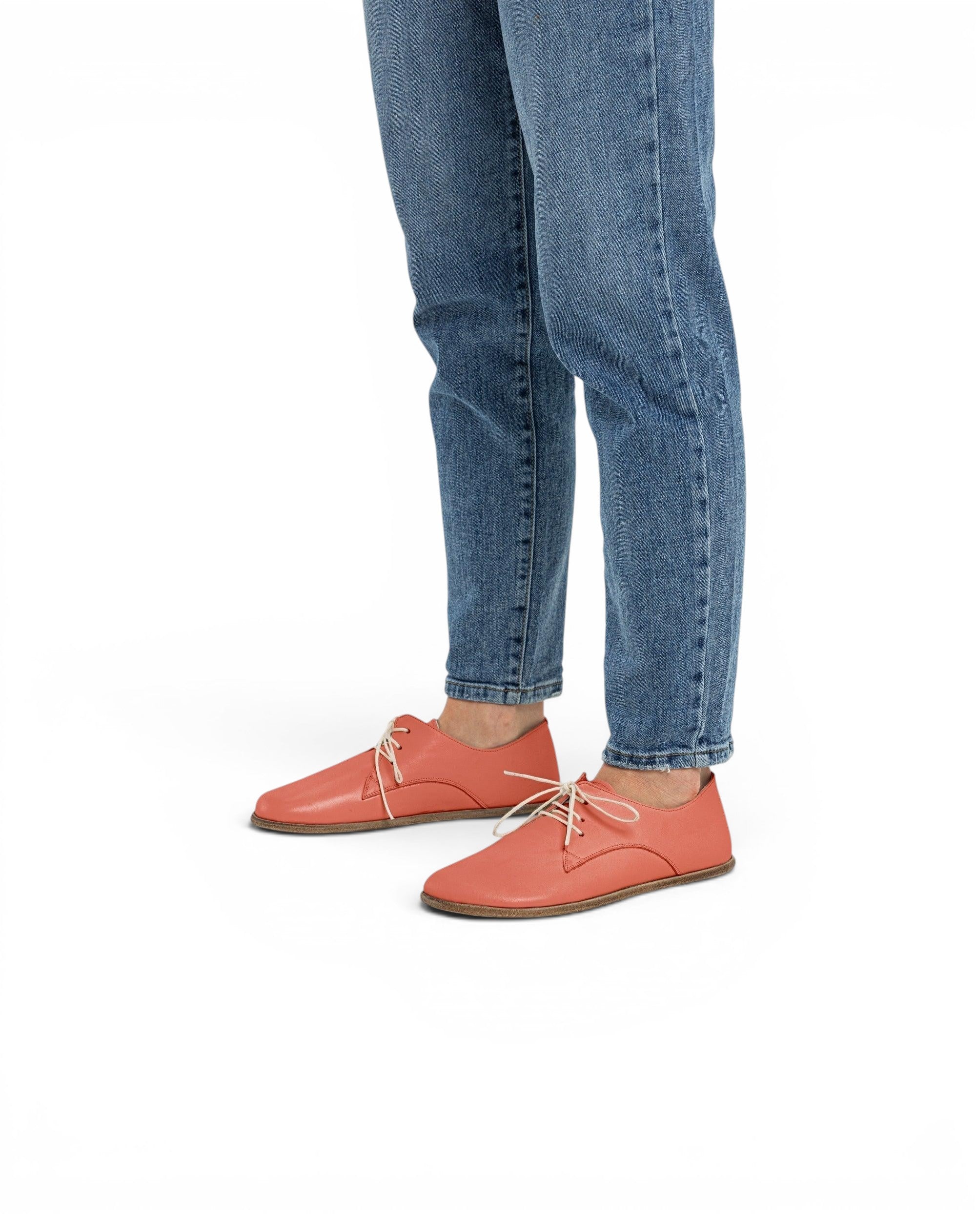 Pair Pomegranate Oxford Shoes - Barefoot Wide Toe Calf Leather | Bespoky