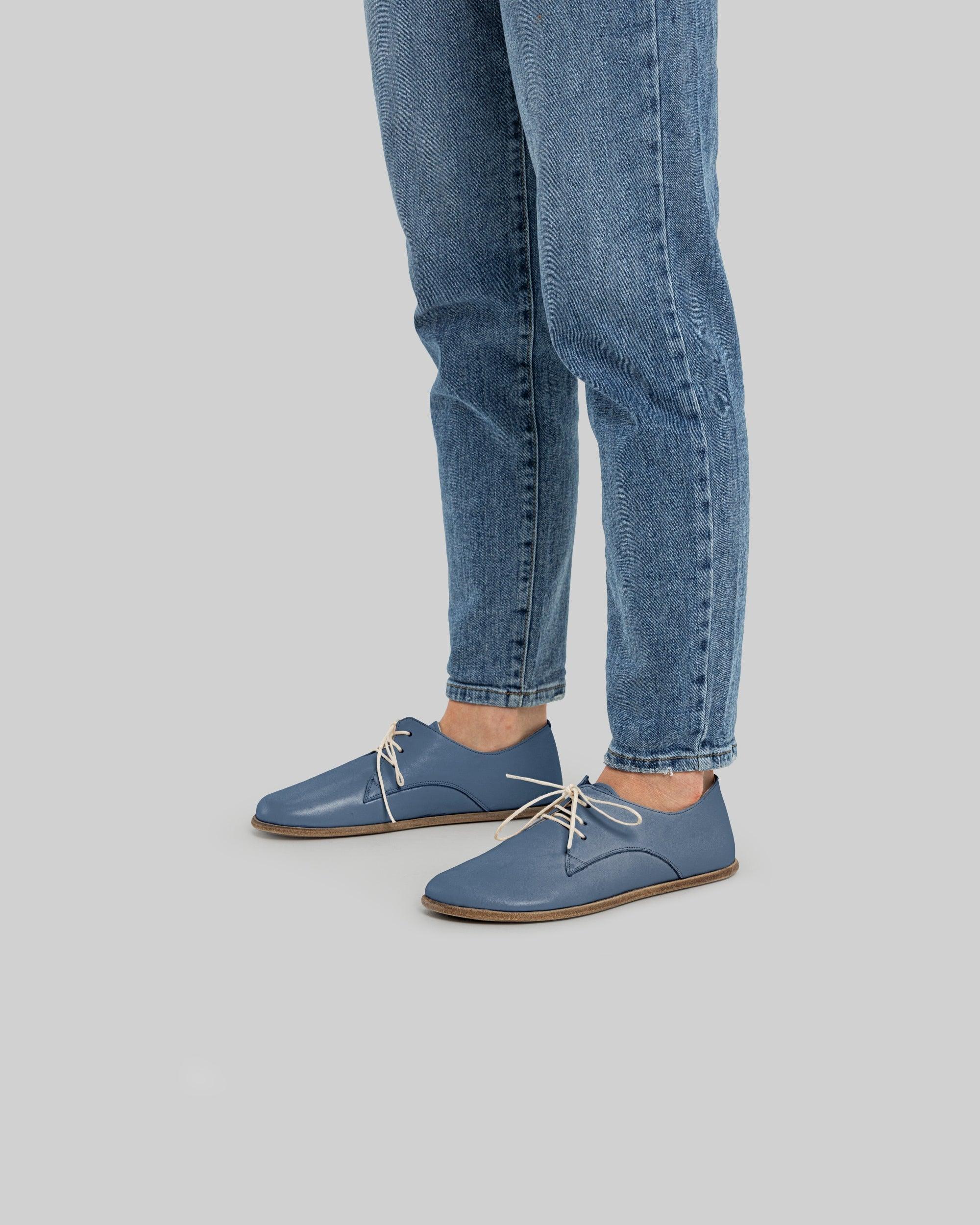 Back view Jean Blue Oxford Shoes - Calf Leather Handcrafted | Bespoky