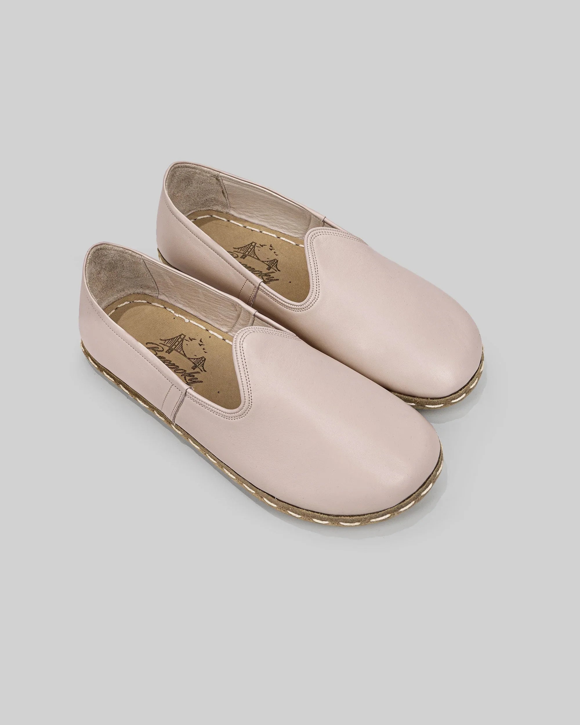 Men's Pink Barefoot Yemeni - Handcrafted Calf Leather Wide Toe Box | Bespoky