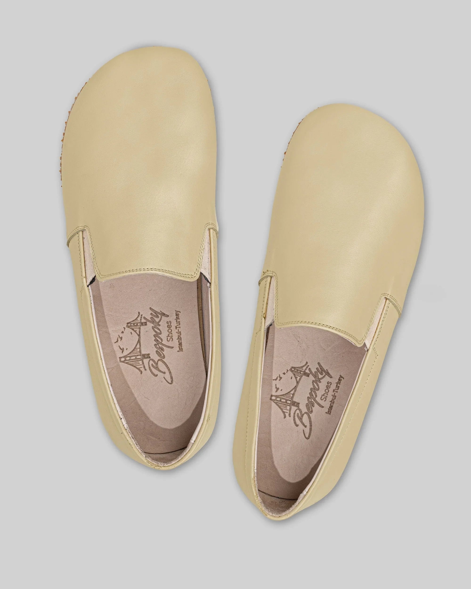 Side view Yellow Barefoot Shoes - Calf Leather Zero Drop | Bespoky