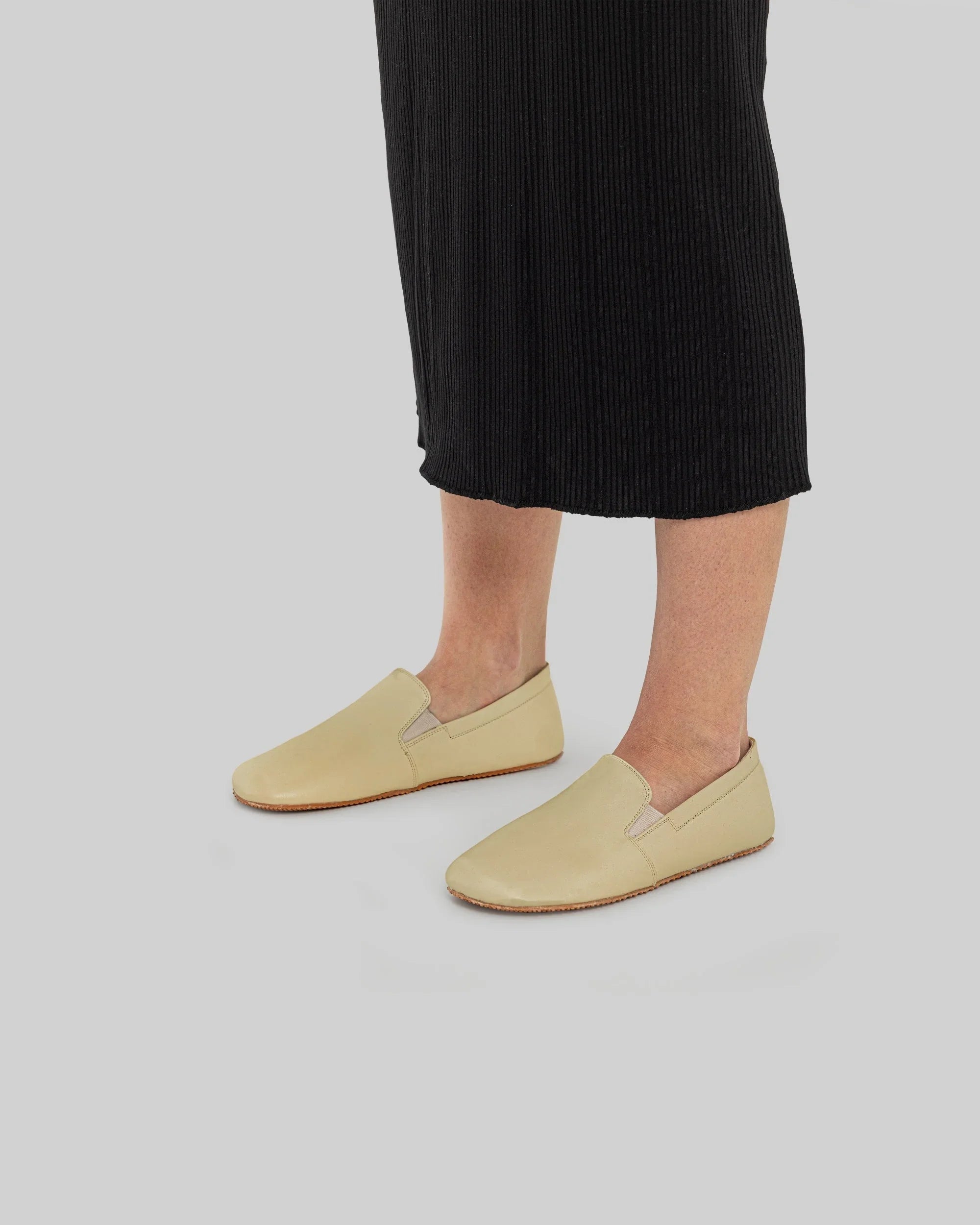 Back view Yellow Barefoot Shoes - Calf Leather Handcrafted | Bespoky
