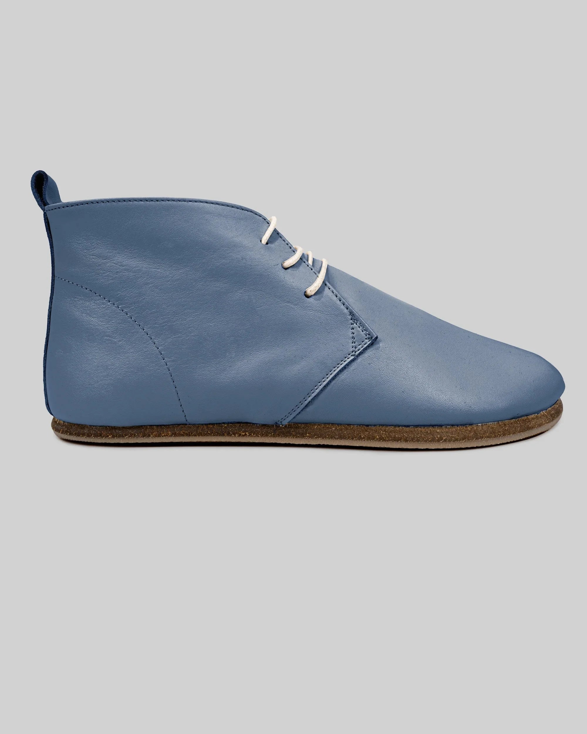 Sole detail Jean Blue Ankle Boots - Zero Drop Calf Leather | Bespoky