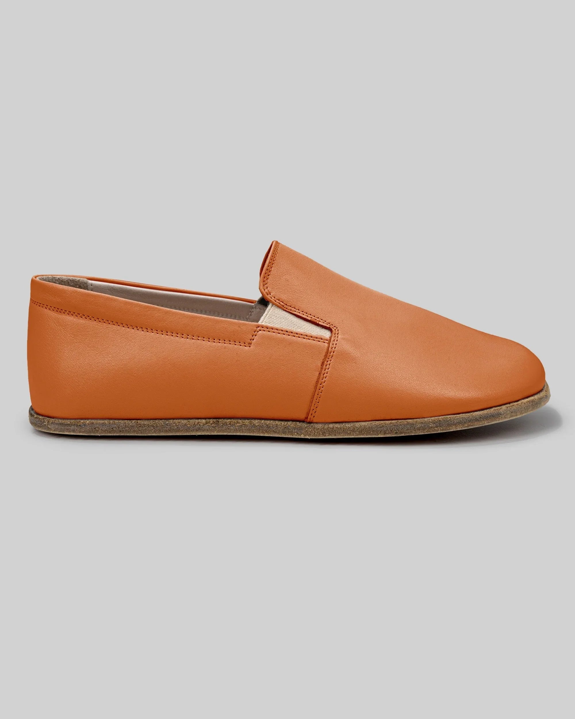 Pair Orange Barefoot Shoes - Barefoot Wide Toe Calf Leather | Bespoky