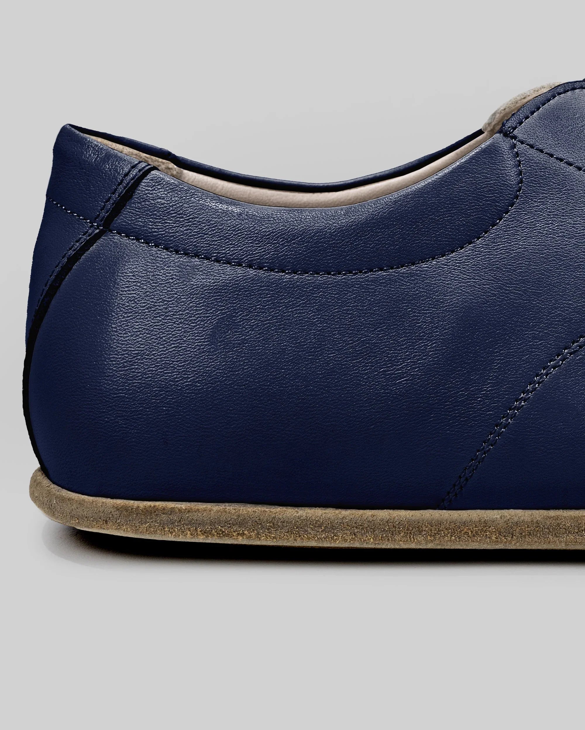 Top view Navy Blue Barefoot Sneaker - Handcrafted Calf Leather | Bespoky