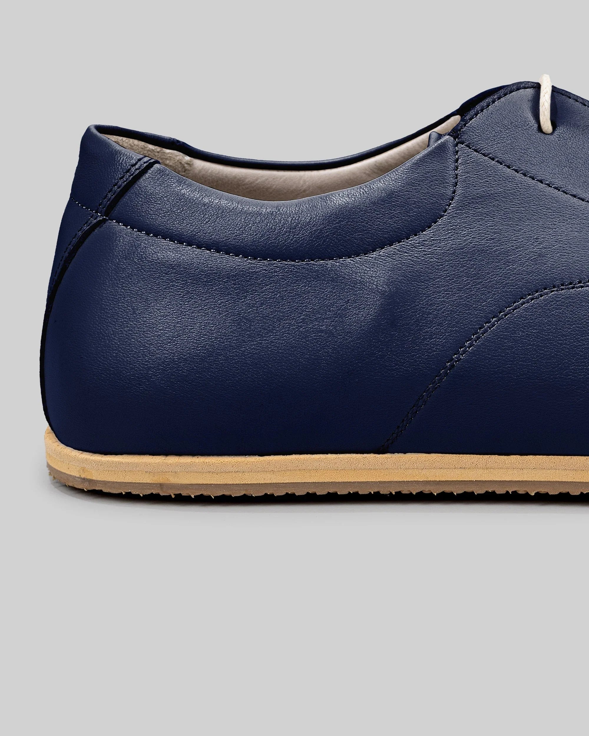 Top view Navy Blue Barefoot Sneaker - Handcrafted Calf Leather | Bespoky
