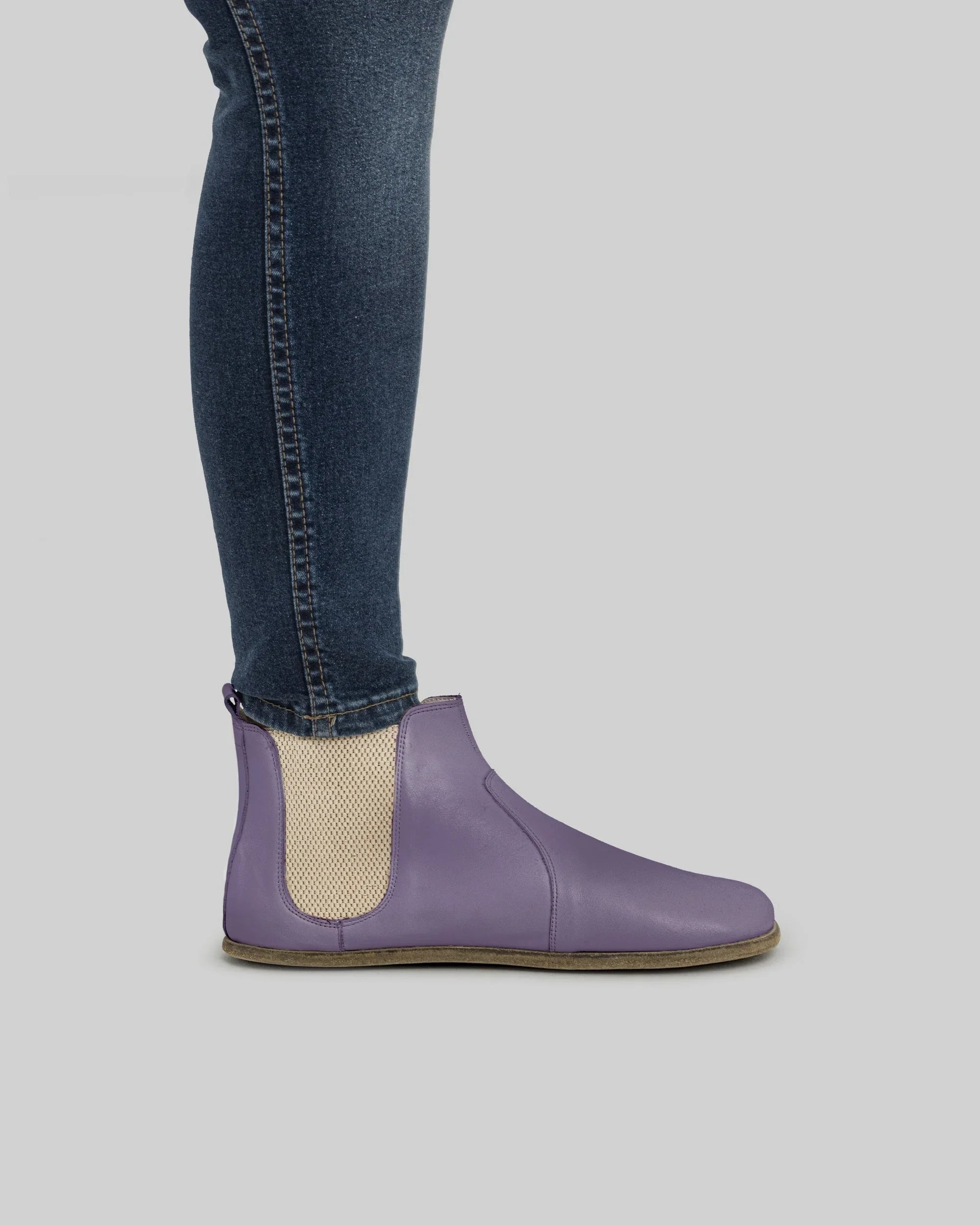 Back view Purple Chelsea Boots - Calf Leather Handcrafted | Bespoky