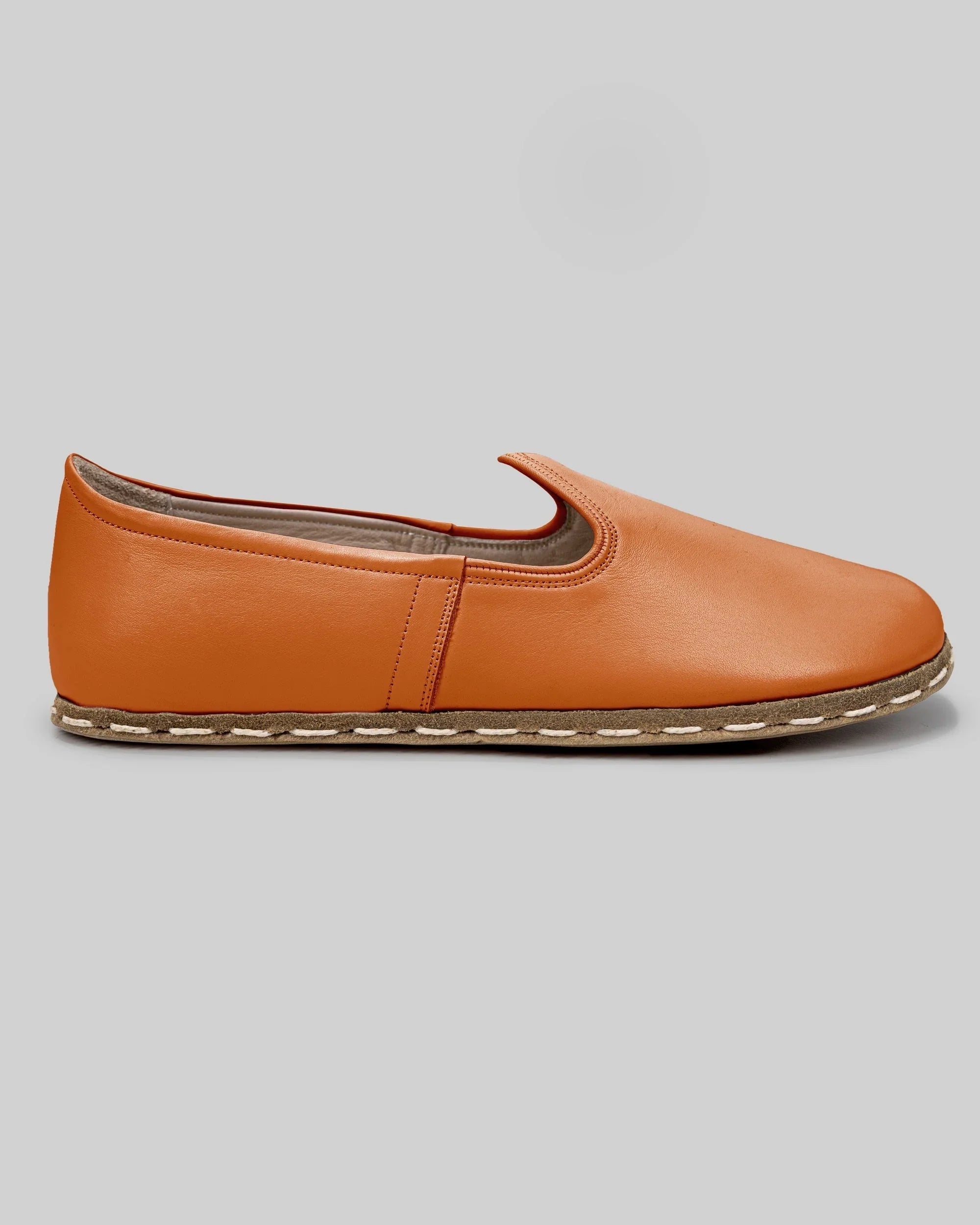 Pair Orange Barefoot Yemeni - Barefoot Wide Toe Calf Leather | Bespoky