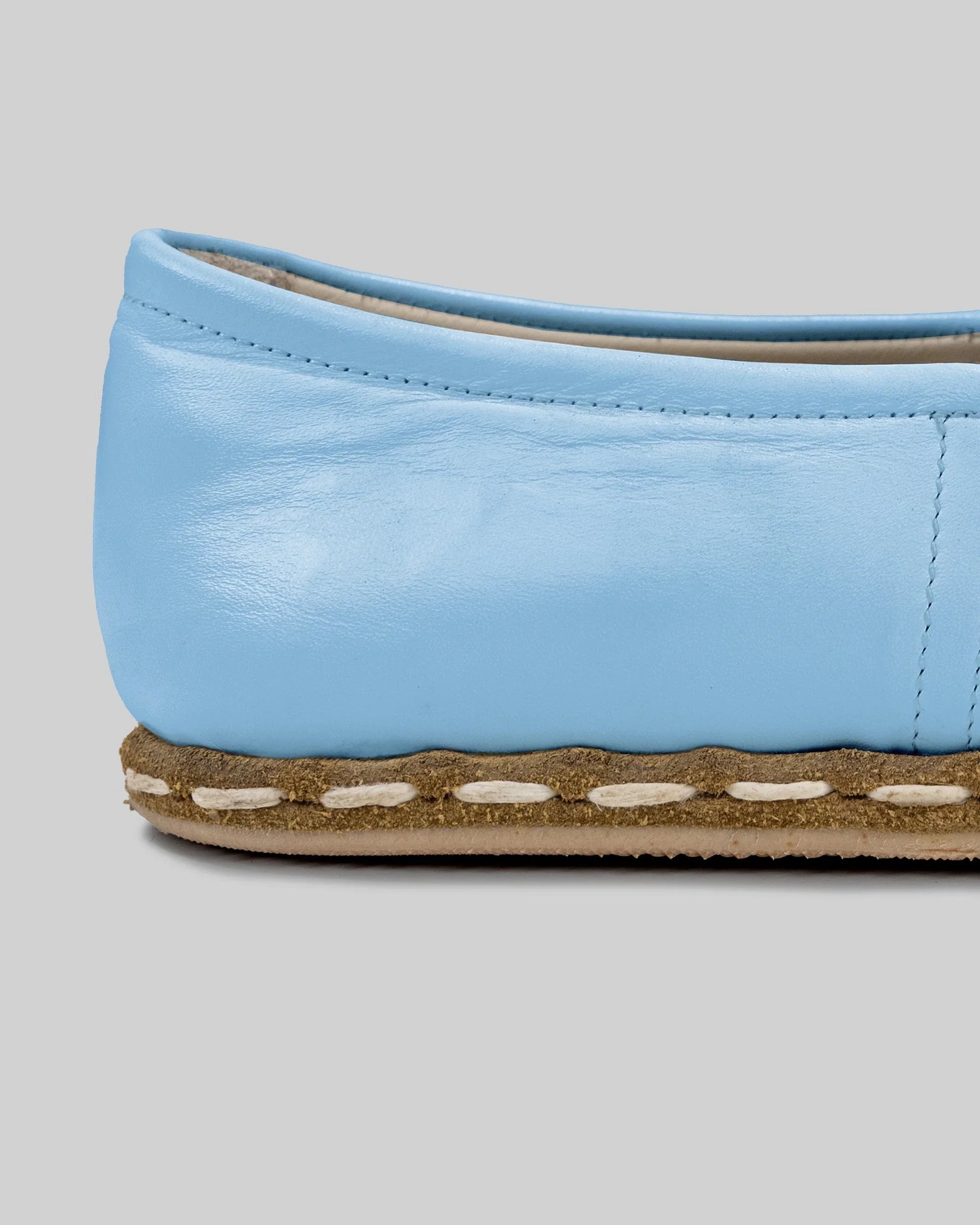 Detail Baby Blue Yemeni Shoes - Handcrafted Calf Leather Turkey | Bespoky