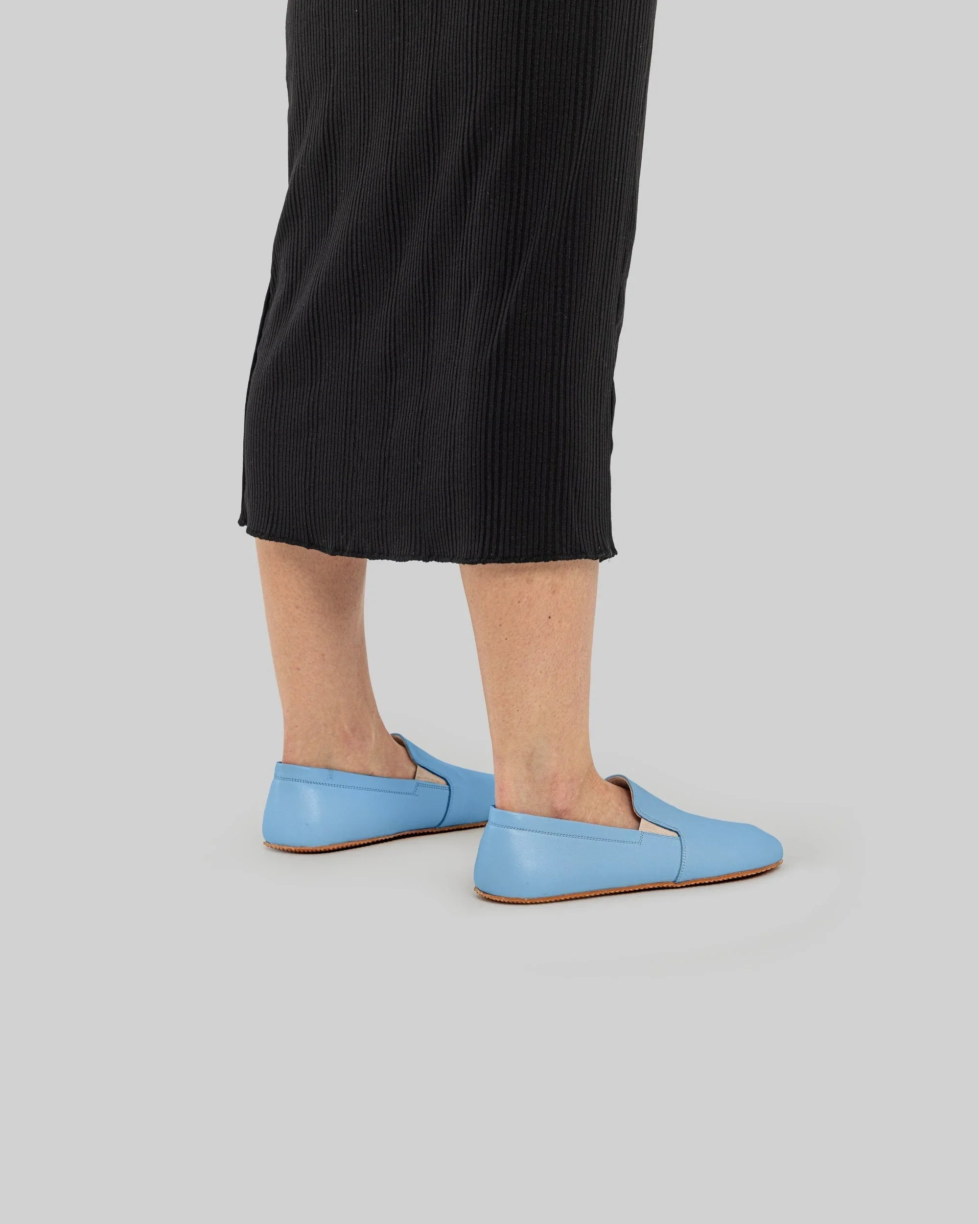 Pair Baby Blue Barefoot Shoes - Barefoot Wide Toe Calf Leather | Bespoky