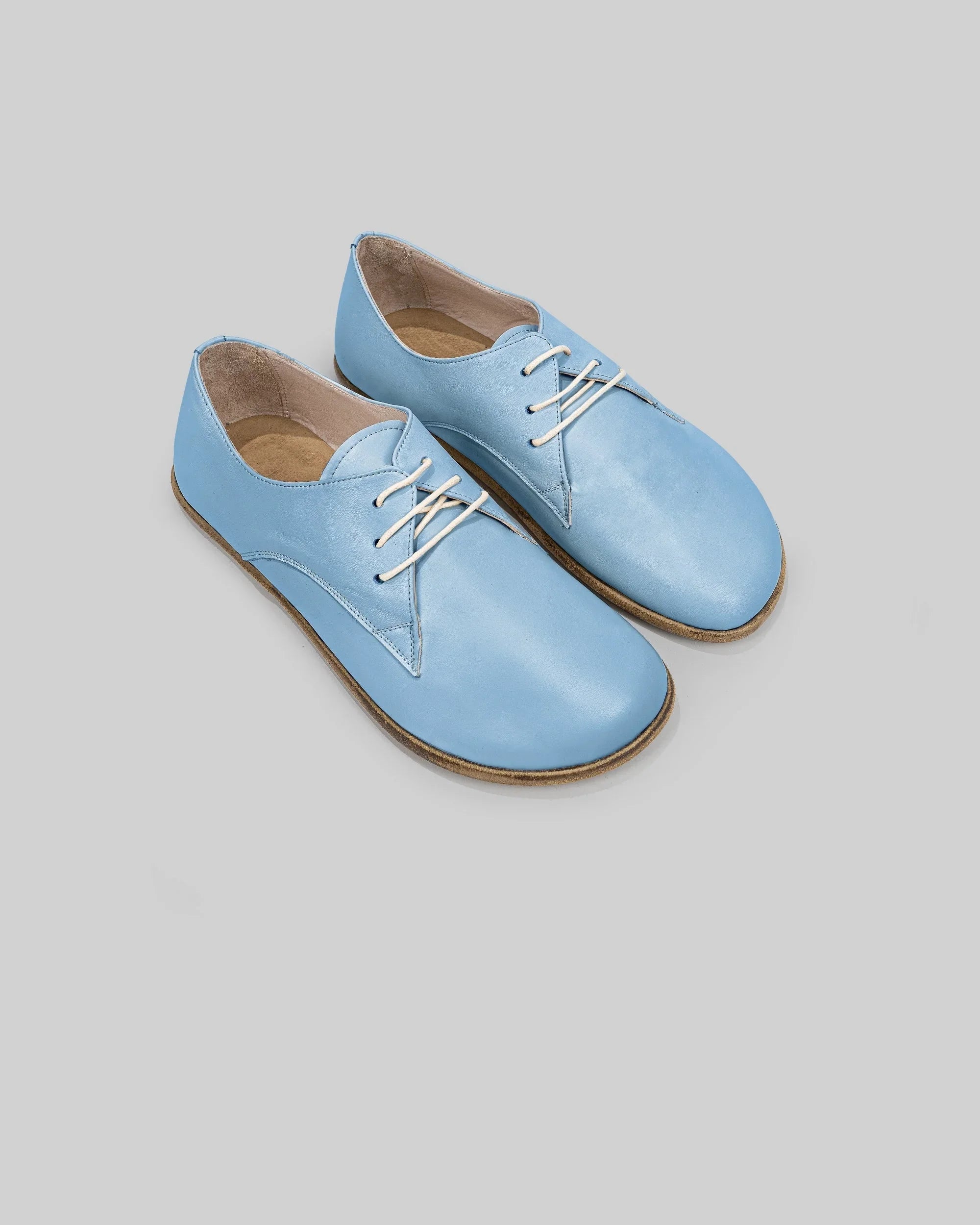 Men's Baby Blue Oxford Shoes - Handcrafted Calf Leather Wide Toe Box | Bespoky