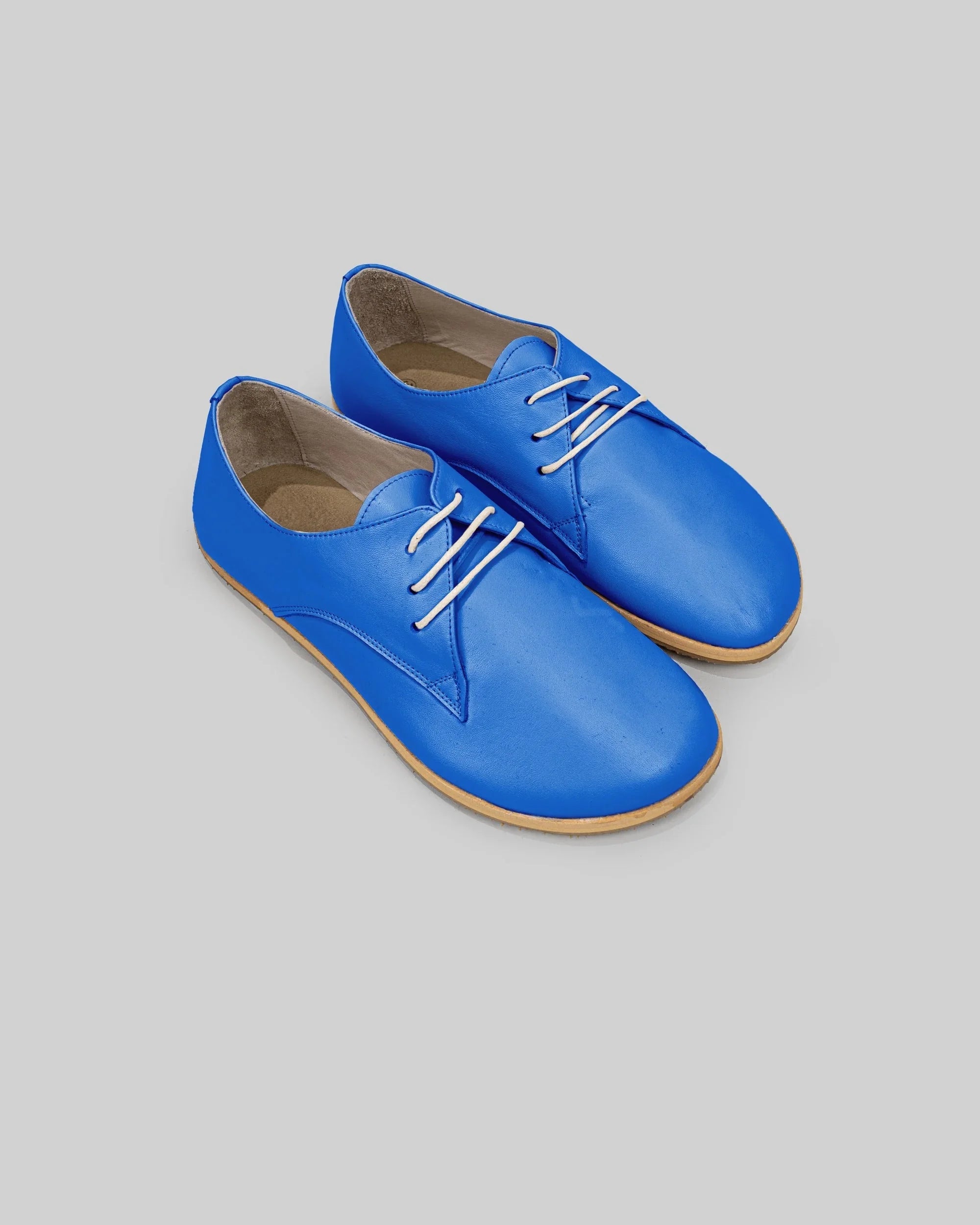 Men's Blue Oxford Shoes - Handcrafted Calf Leather Wide Toe Box | Bespoky