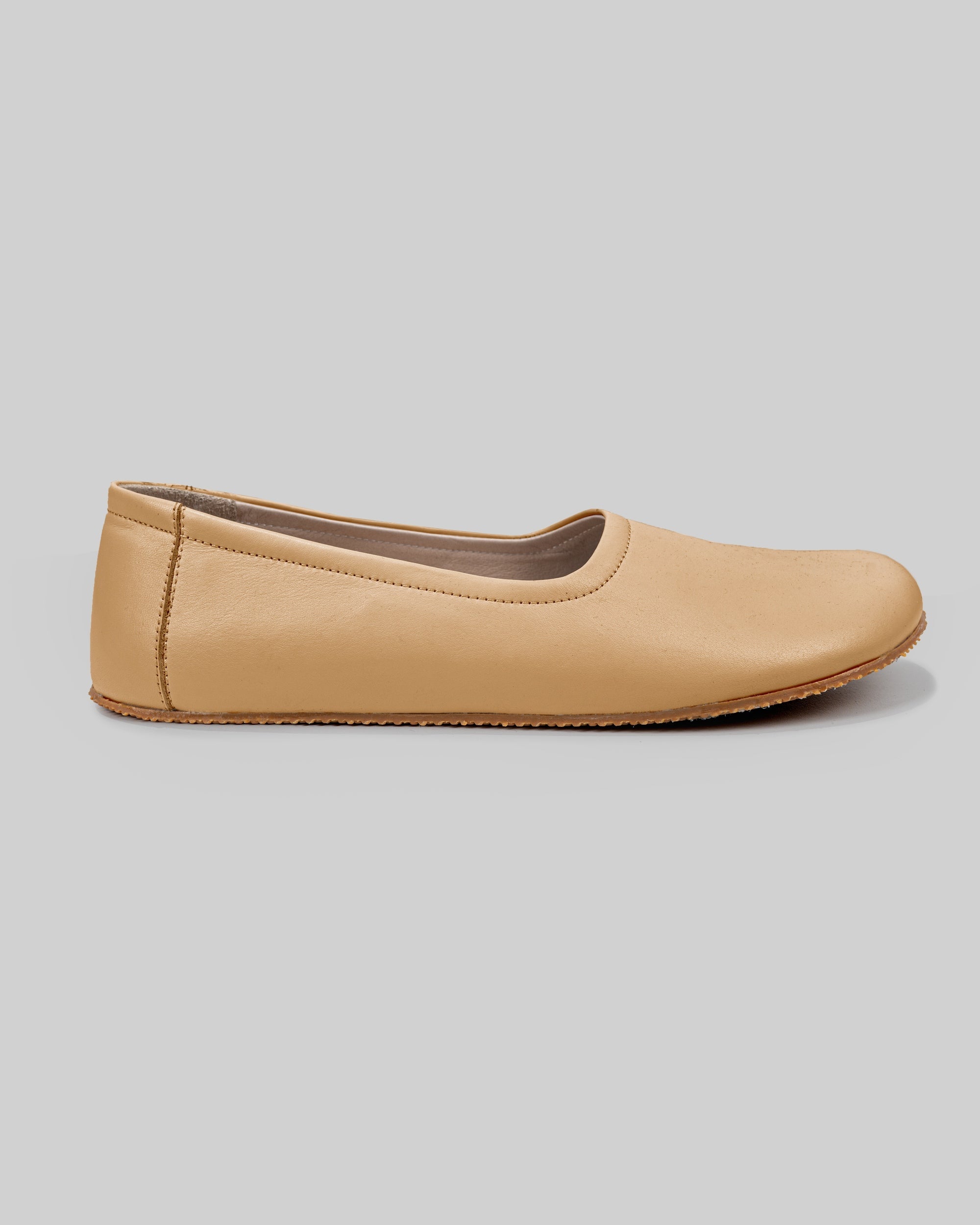 Detail Melon Yellow Ballet Flats - Handcrafted Calf Leather Turkey | Bespoky