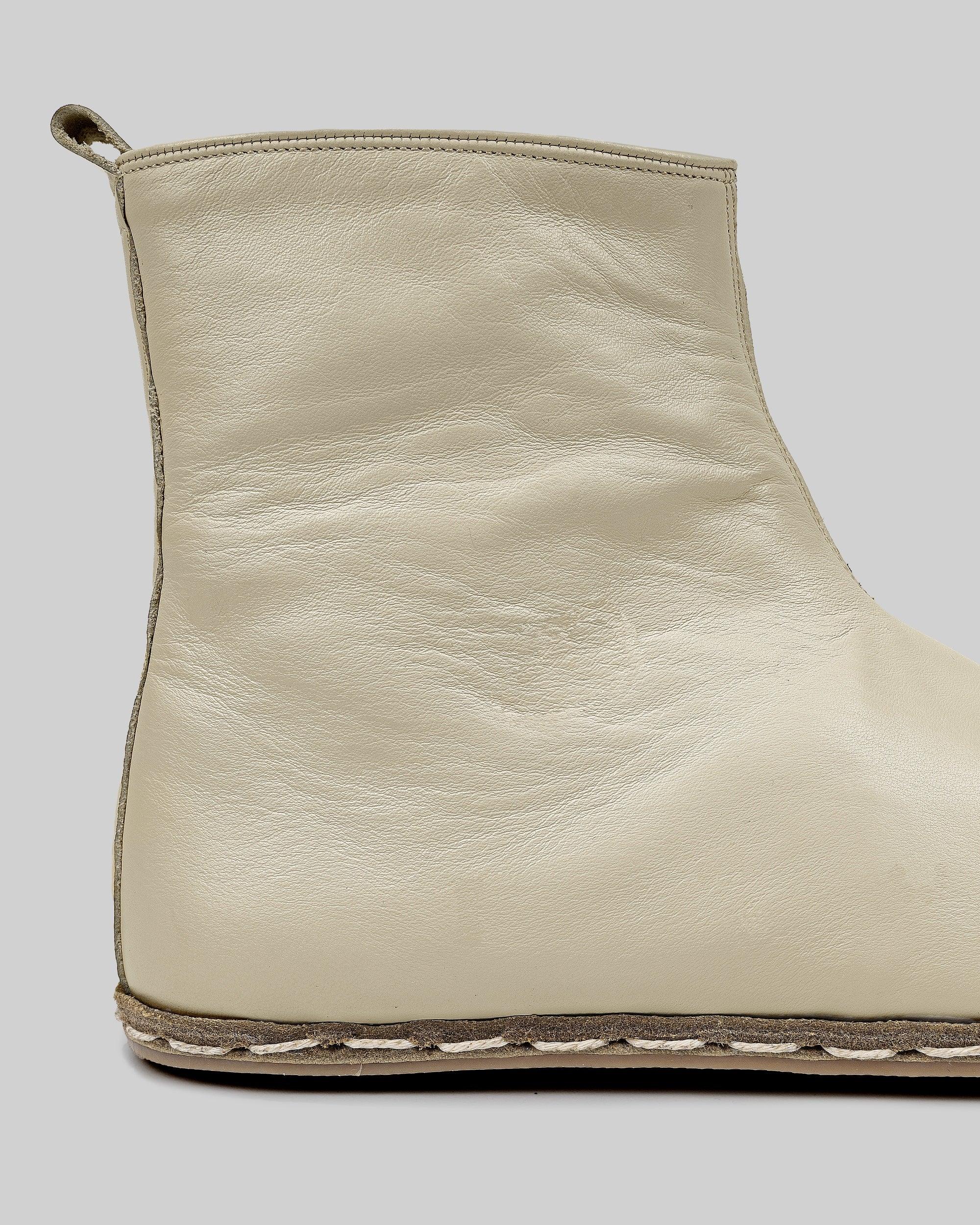 Back view Beige Chelsea Boots - Calf Leather Handcrafted | Bespoky