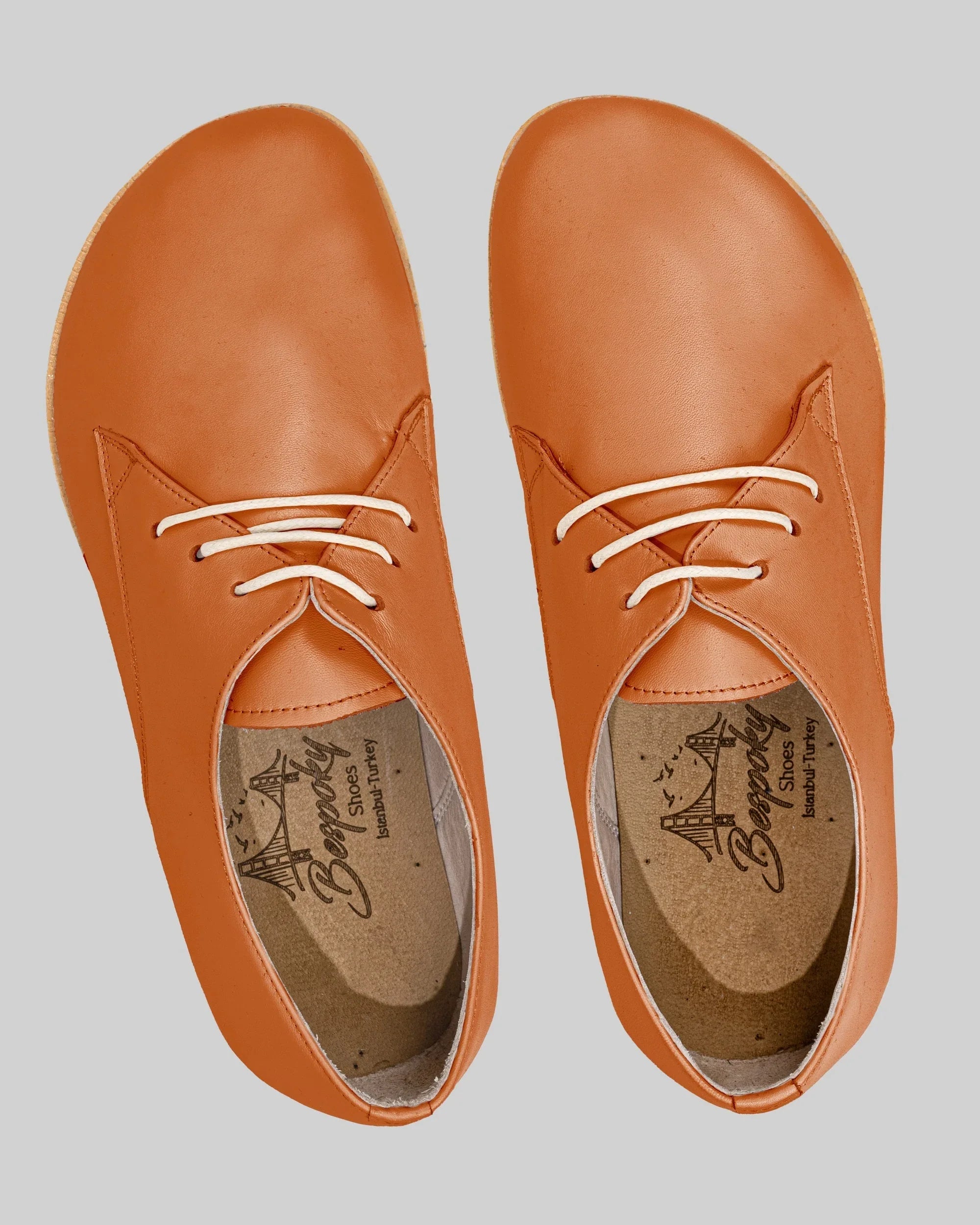 Top view Orange Oxford Shoes - Handcrafted Calf Leather | Bespoky