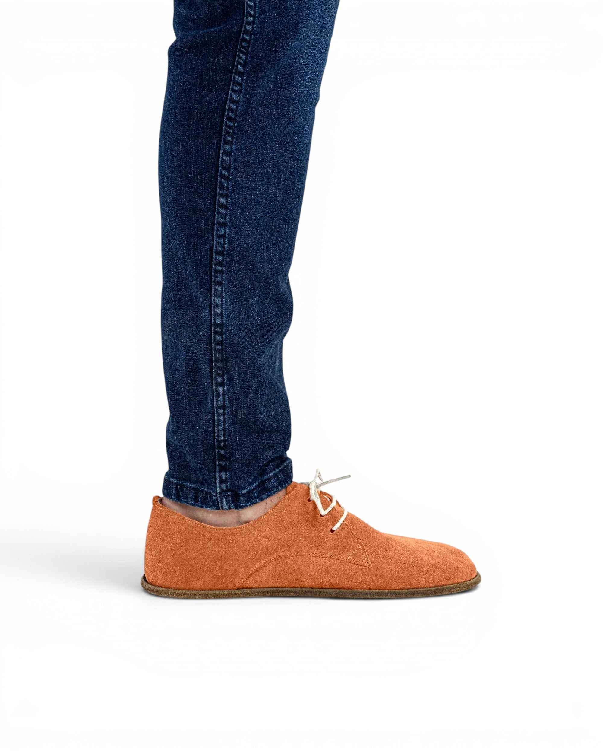 Detail Orange Oxford Shoes - Handcrafted Calf Leather Turkey | Bespoky
