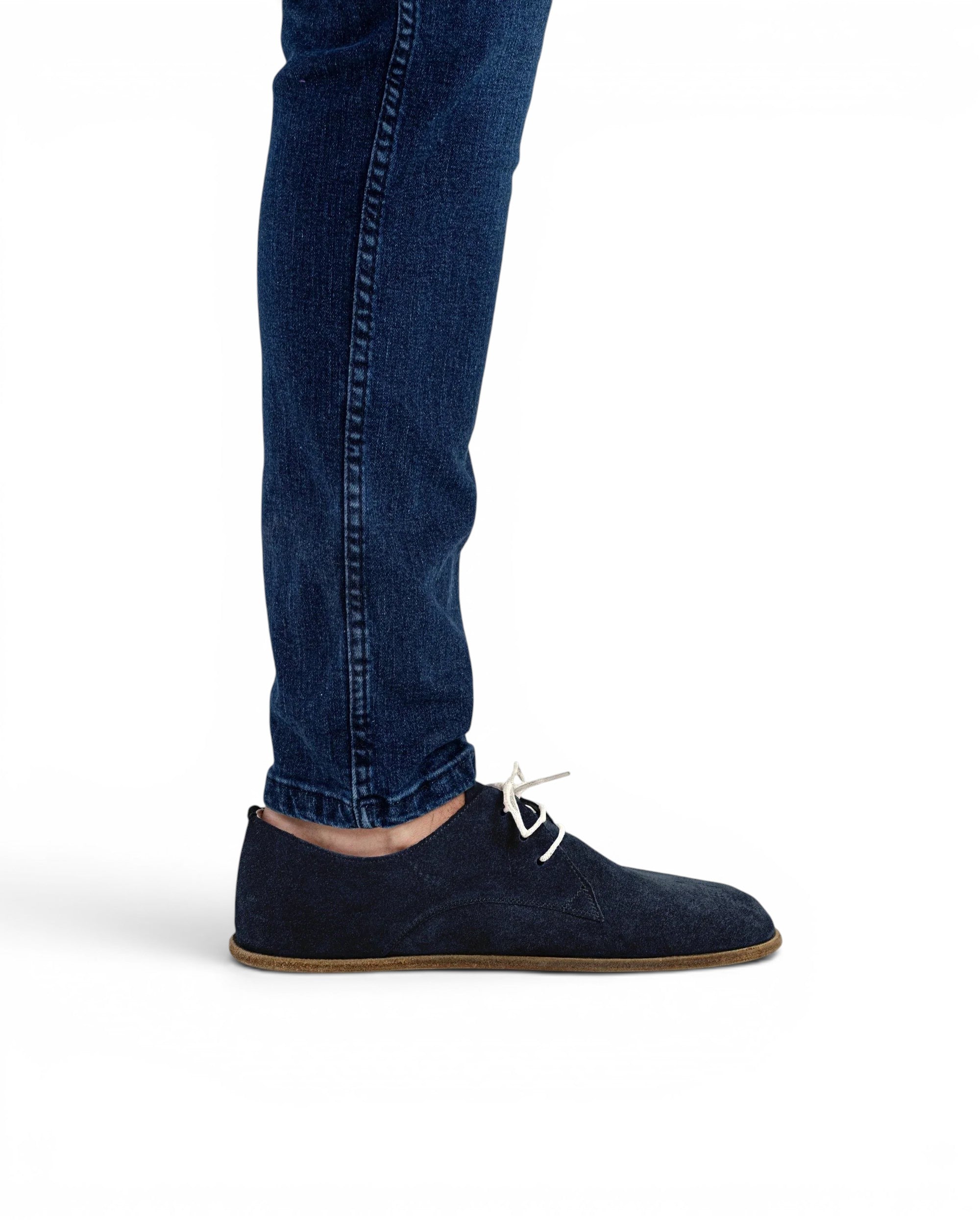 Detail Navy Oxford Shoes - Handcrafted Calf Leather Turkey | Bespoky
