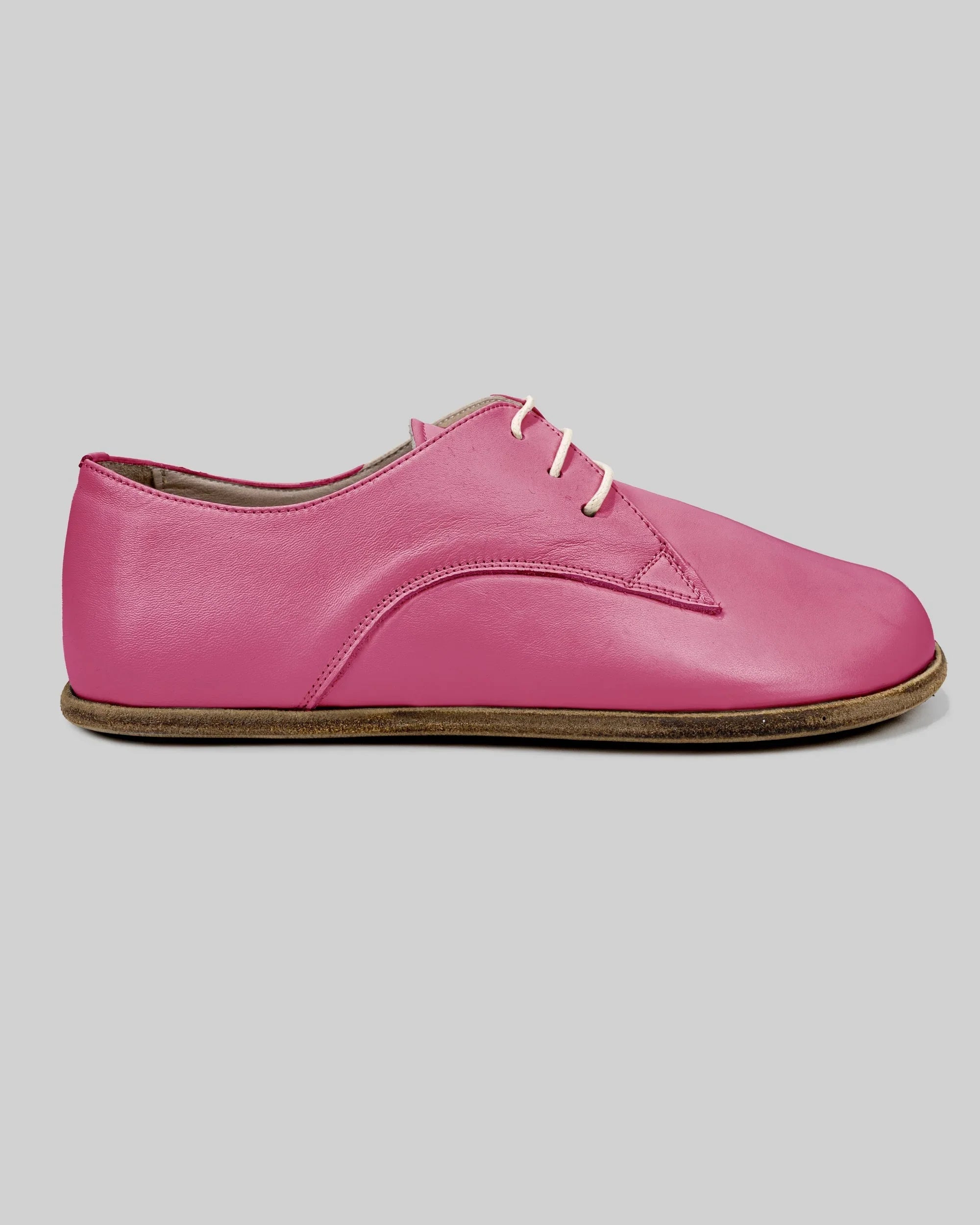 Side view Fuchsia Oxford Shoes - Calf Leather Zero Drop | Bespoky
