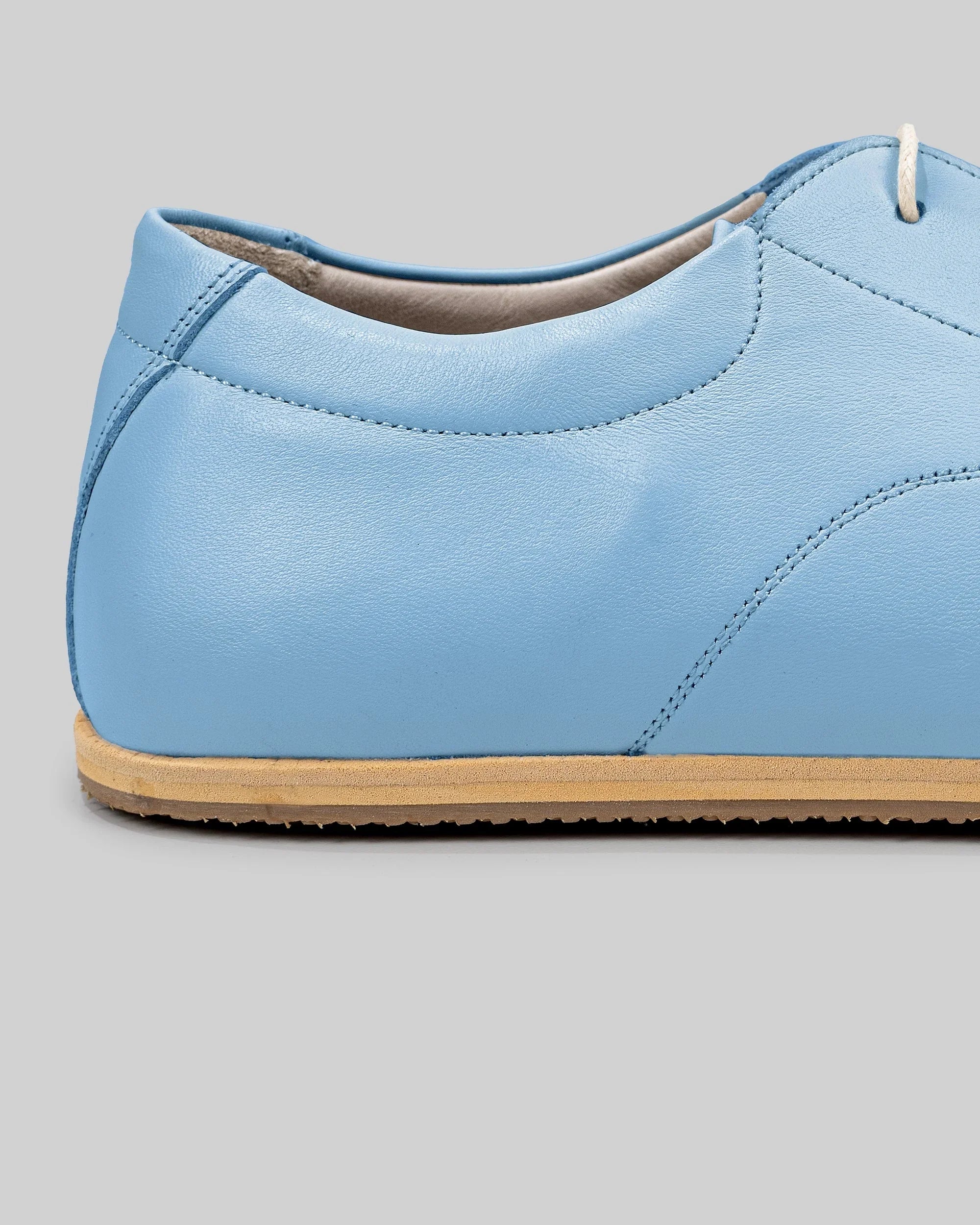 Top view Baby Blue Barefoot Sneaker - Handcrafted Calf Leather | Bespoky