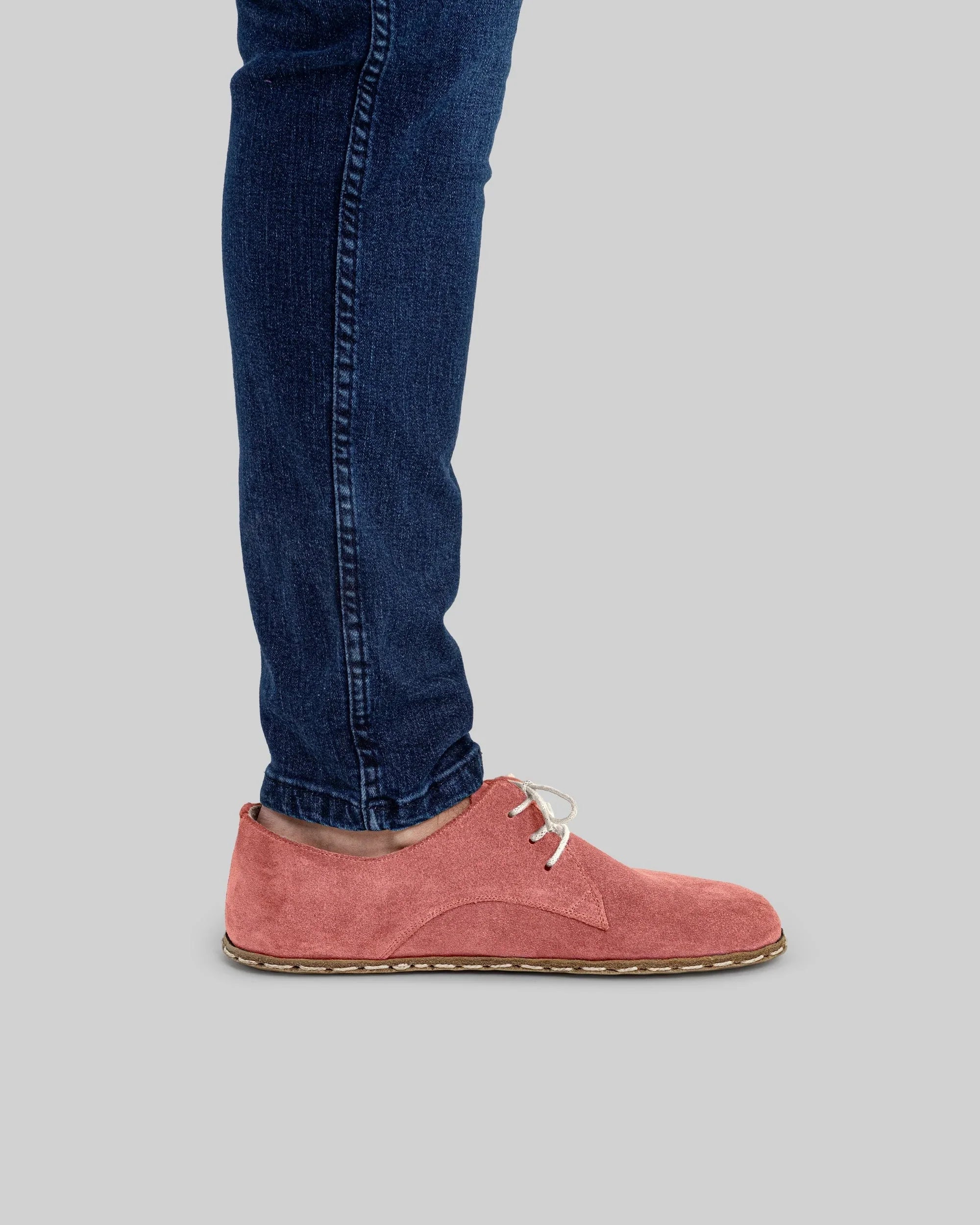 Detail Pink Suede Oxford Shoes - Handcrafted Calf Leather Turkey | Bespoky