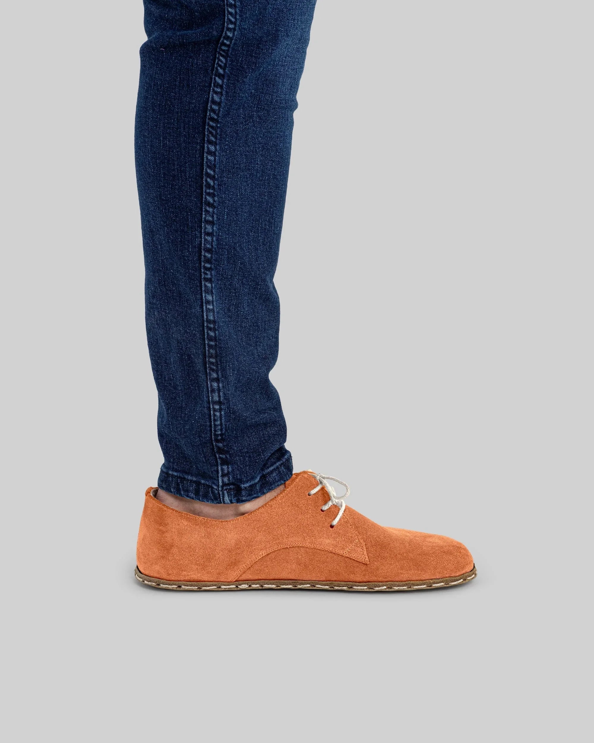 Detail Orange Suede Oxford Shoes - Handcrafted Calf Leather Turkey | Bespoky