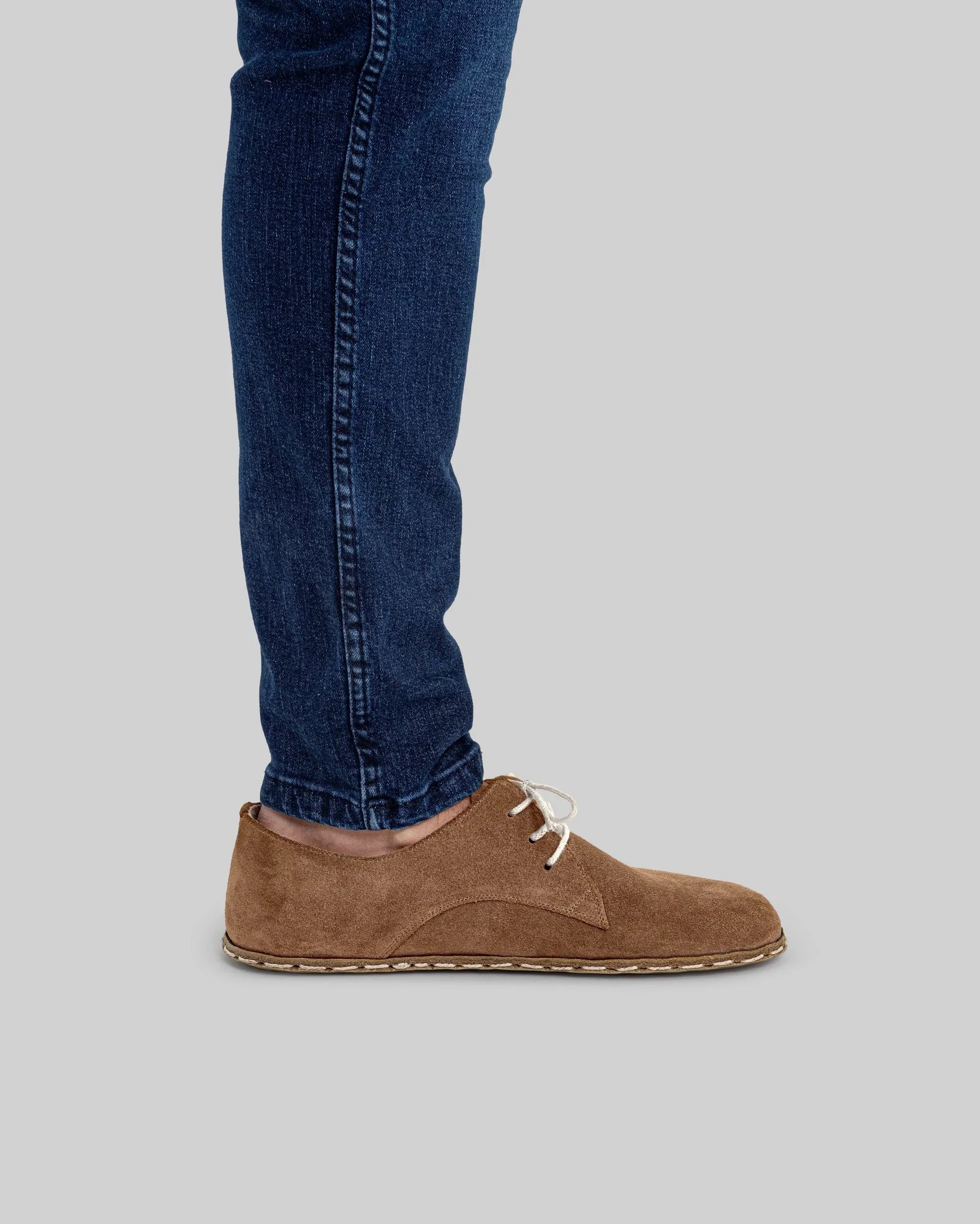 Detail Tan Suede Oxford Shoes - Handcrafted Calf Leather Turkey | Bespoky