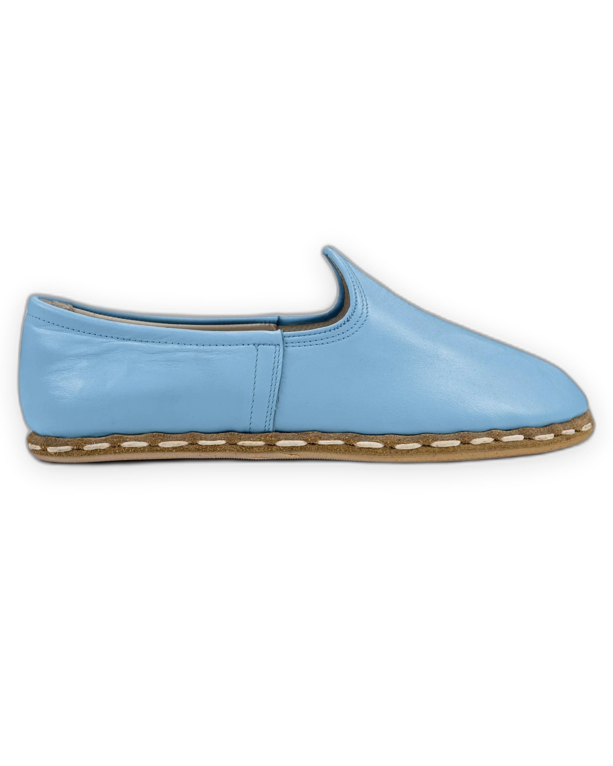 Top view Baby Blue Yemeni Shoes - Handcrafted Calf Leather | Bespoky