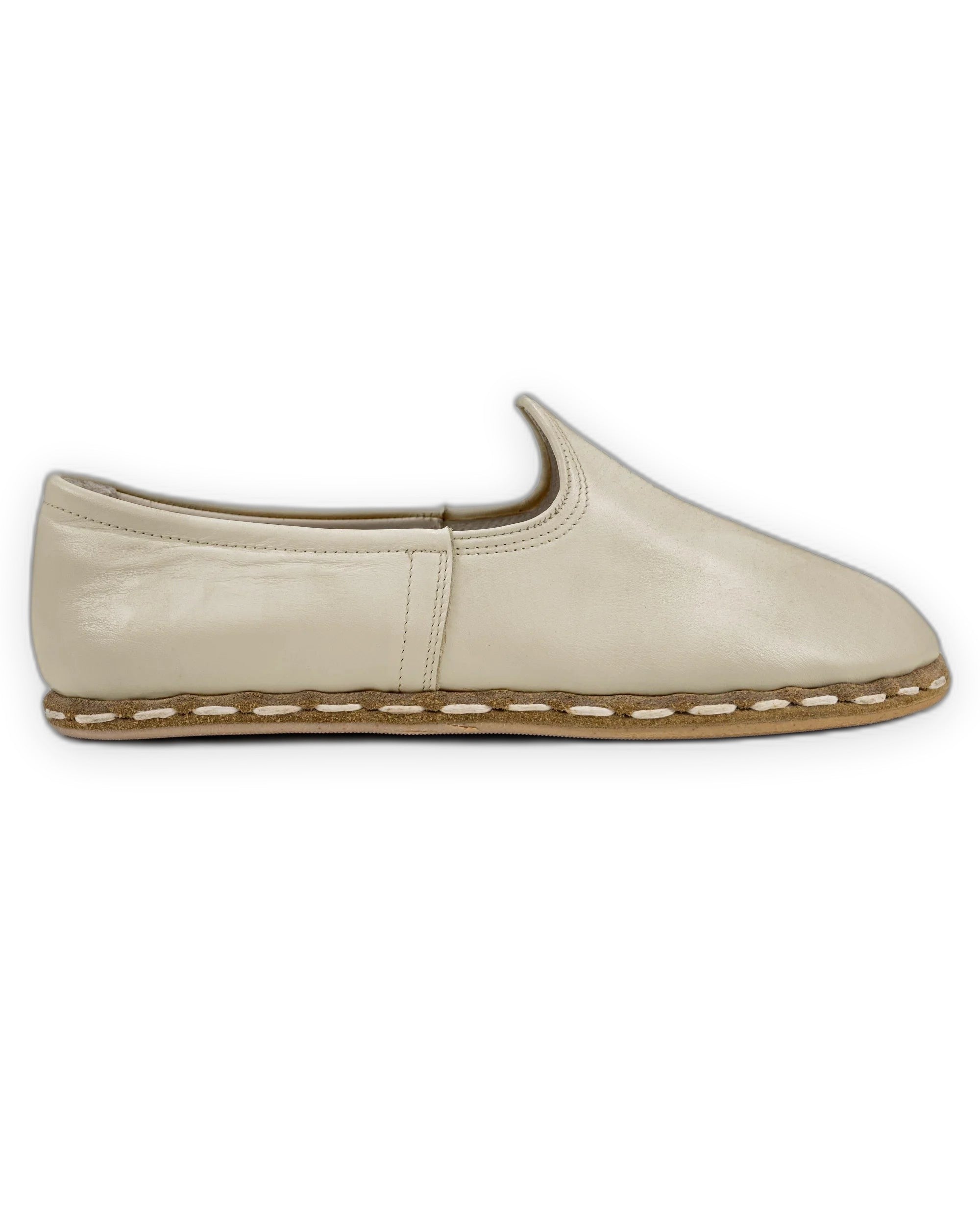 Top view Beige Yemeni Shoes - Handcrafted Calf Leather | Bespoky