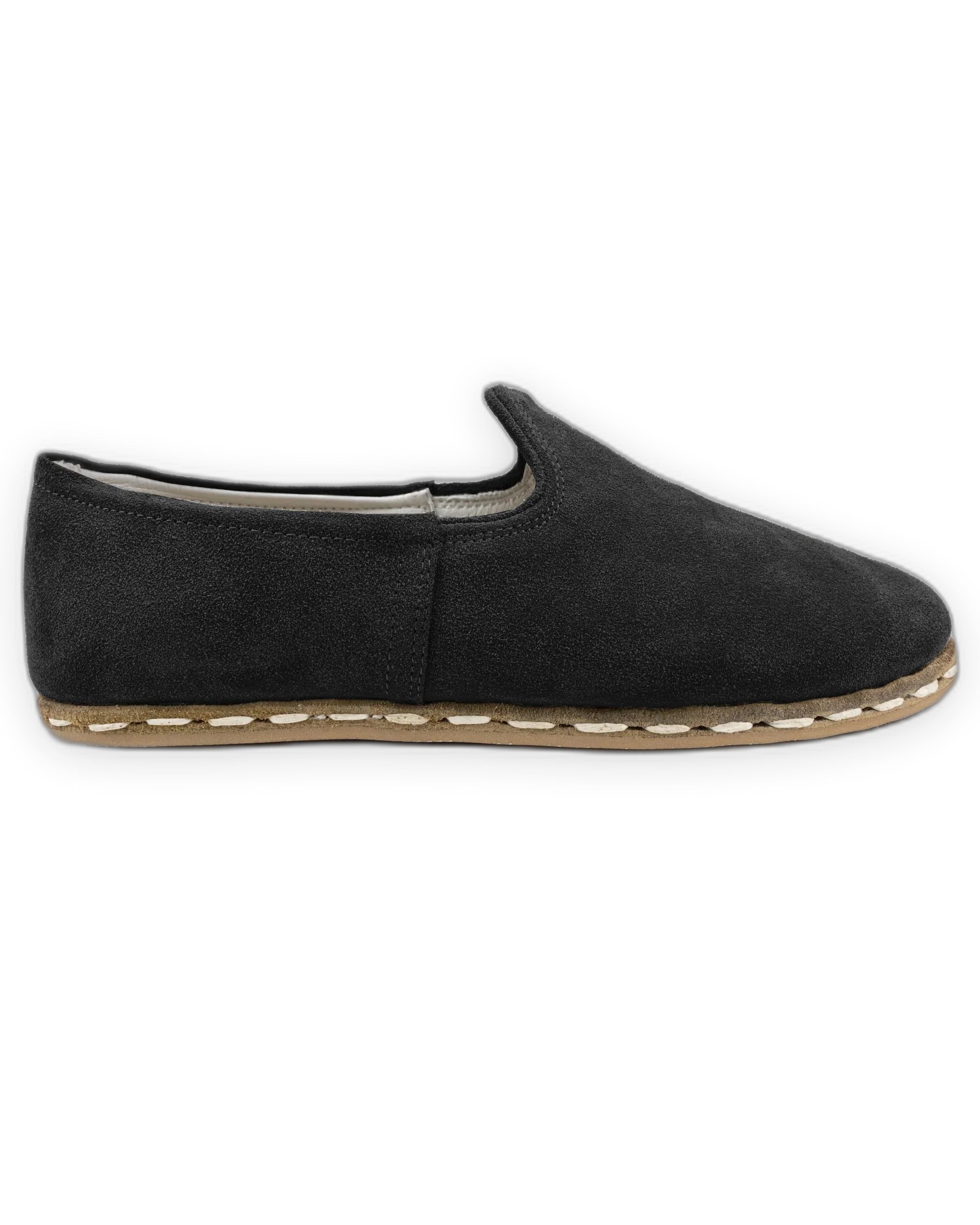 Top view Black Suede Yemeni Shoes - Handcrafted Calf Leather | Bespoky