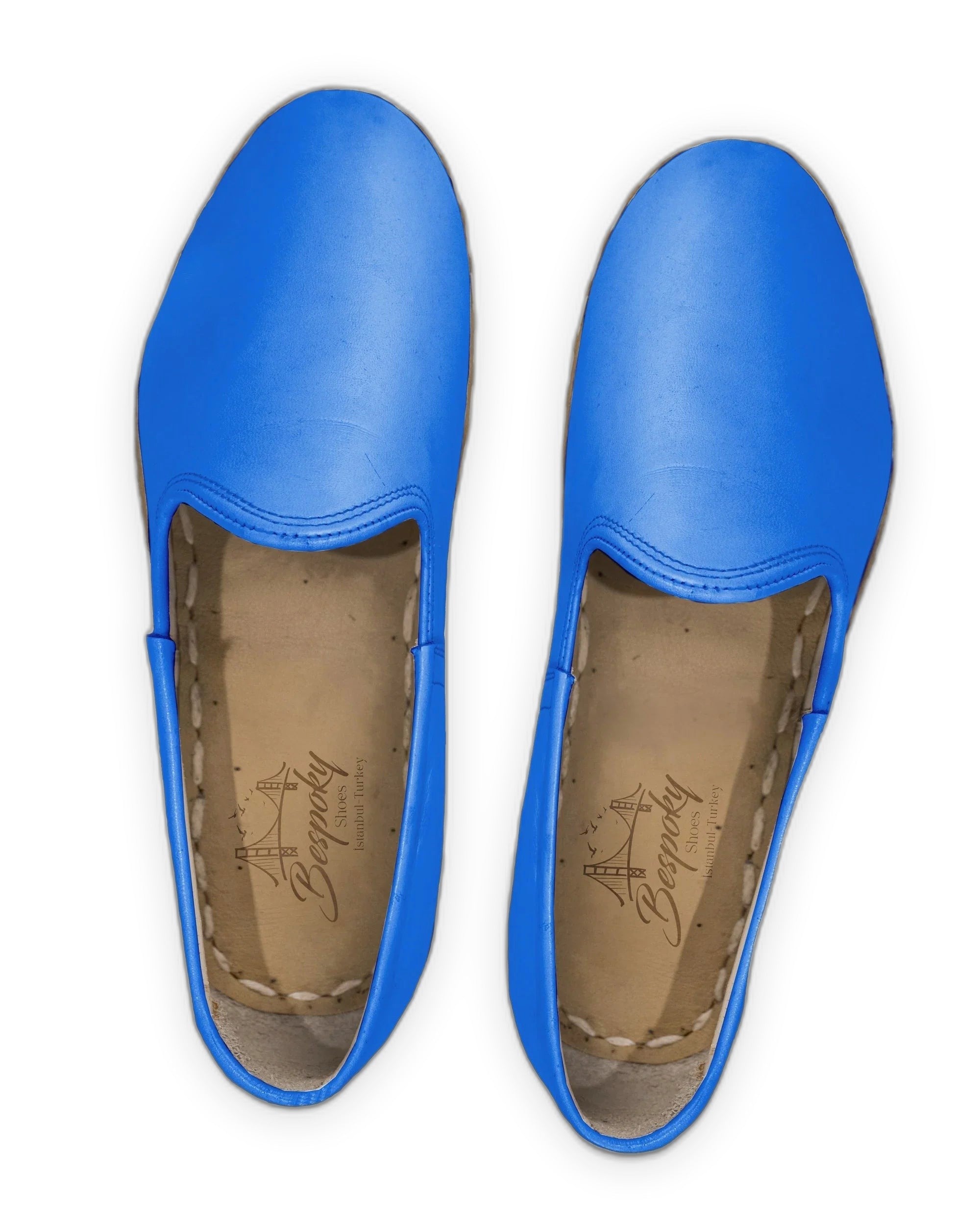 Side view Blue Yemeni Shoes - Calf Leather Zero Drop | Bespoky