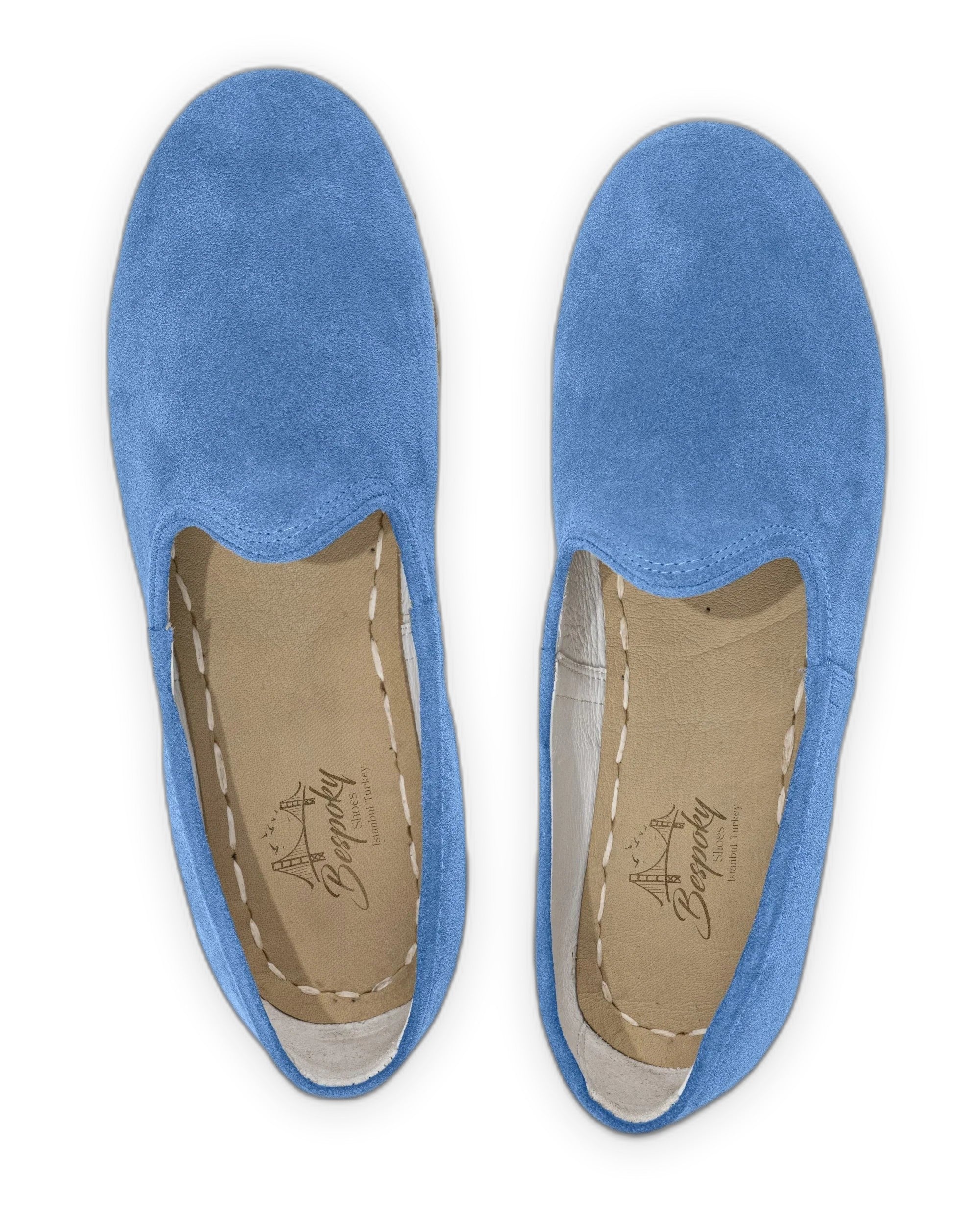 Side view Blue Suede Yemeni Shoes - Calf Leather Zero Drop | Bespoky
