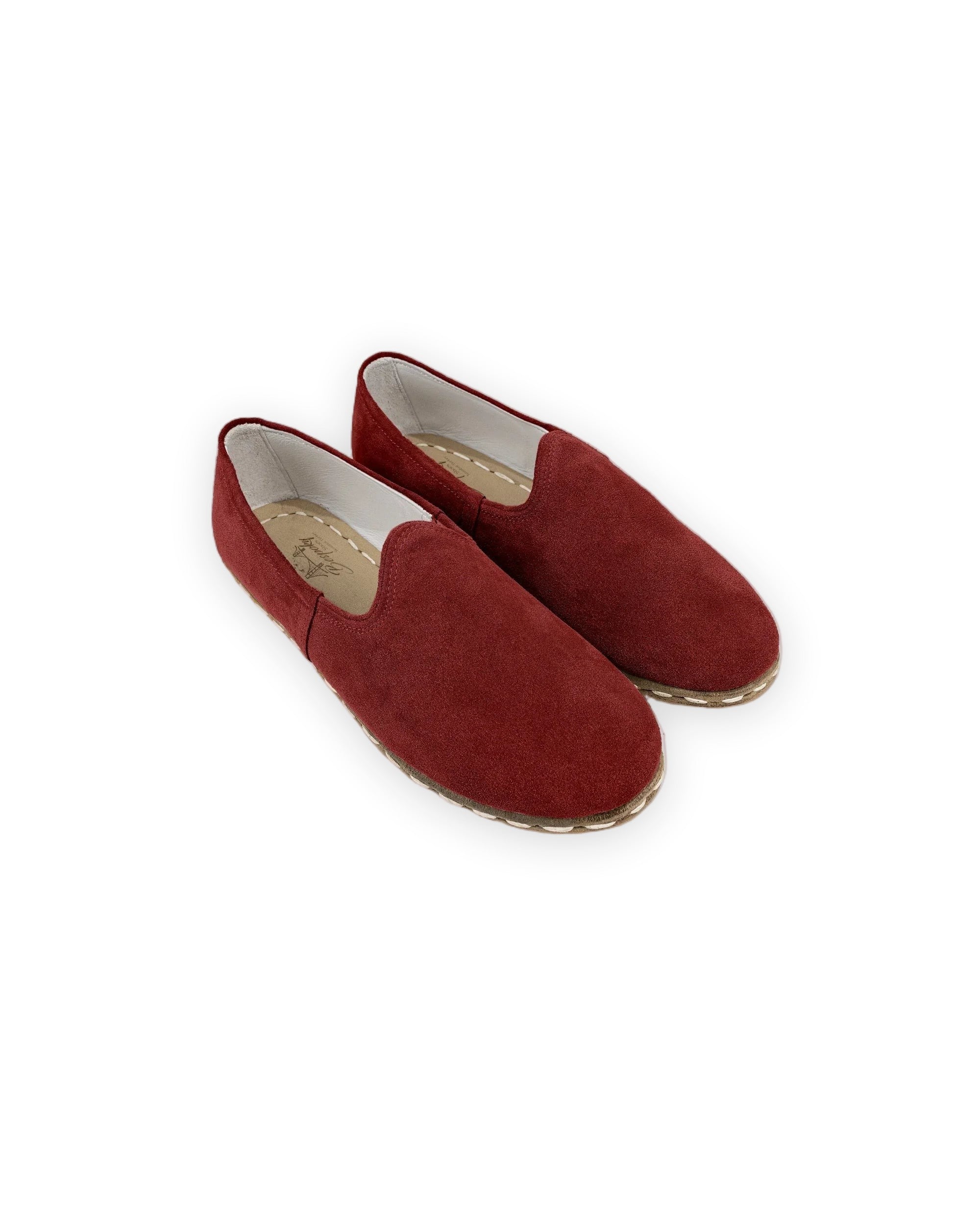 Men's Burgundy Suede Yemeni Shoes - Handcrafted Calf Leather Wide Toe Box | Bespoky