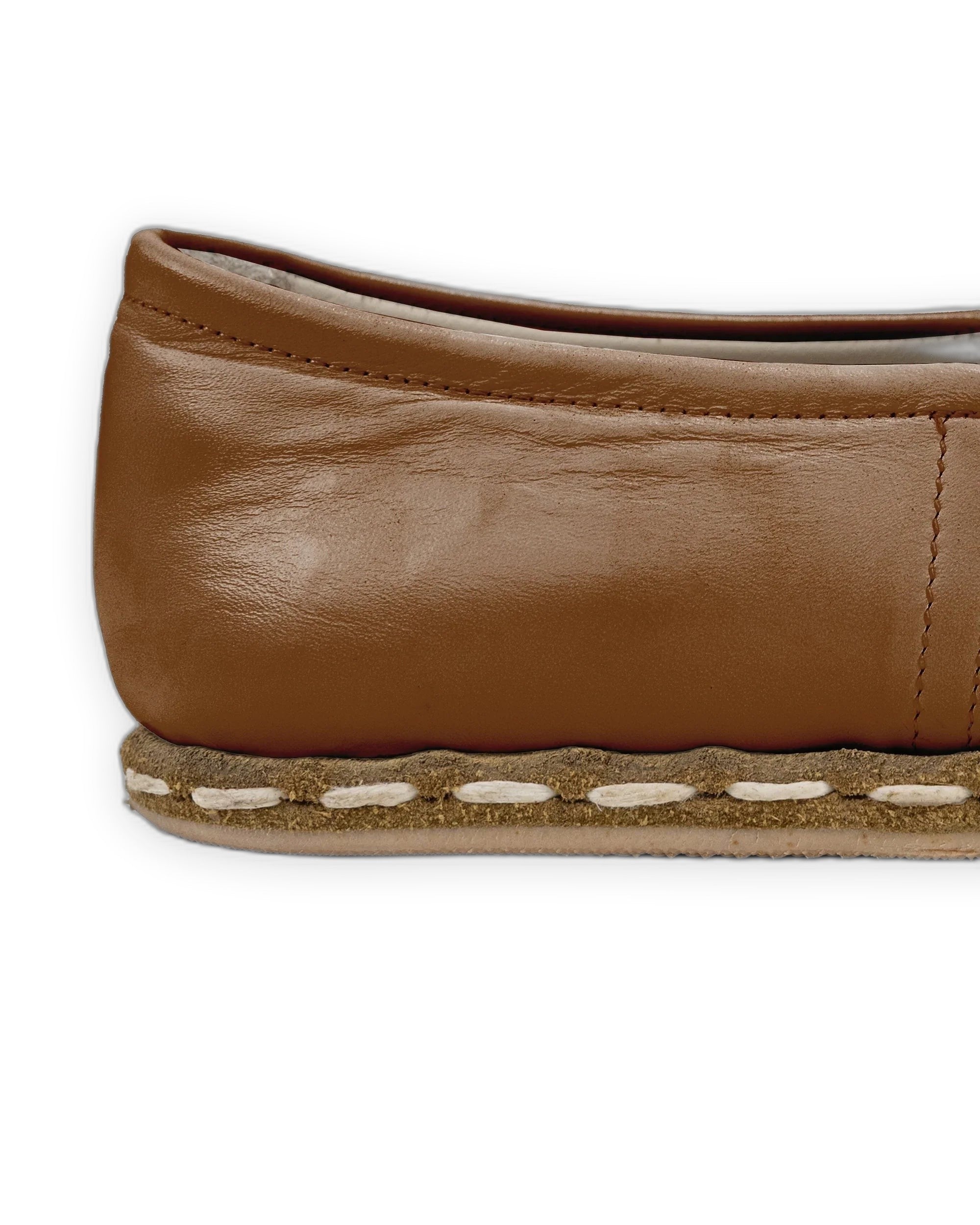 Detail Dark Tan Yemeni Shoes - Handcrafted Calf Leather Turkey | Bespoky