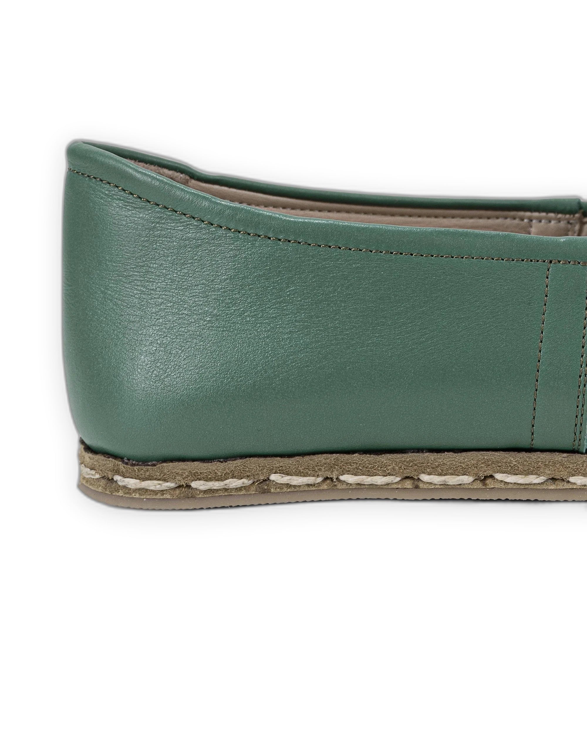 Detail Green Yemeni Shoes - Handcrafted Calf Leather Turkey | Bespoky