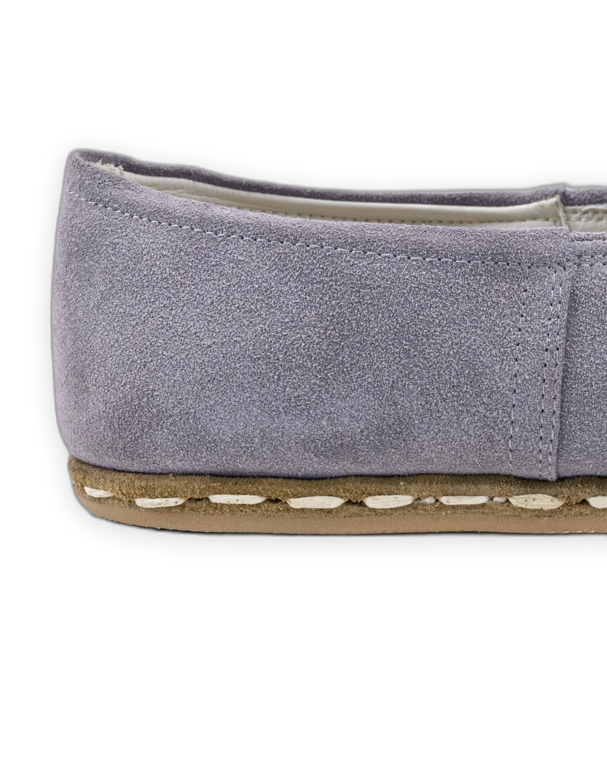 Detail Grey Suede Yemeni Shoes - Handcrafted Calf Leather Turkey | Bespoky