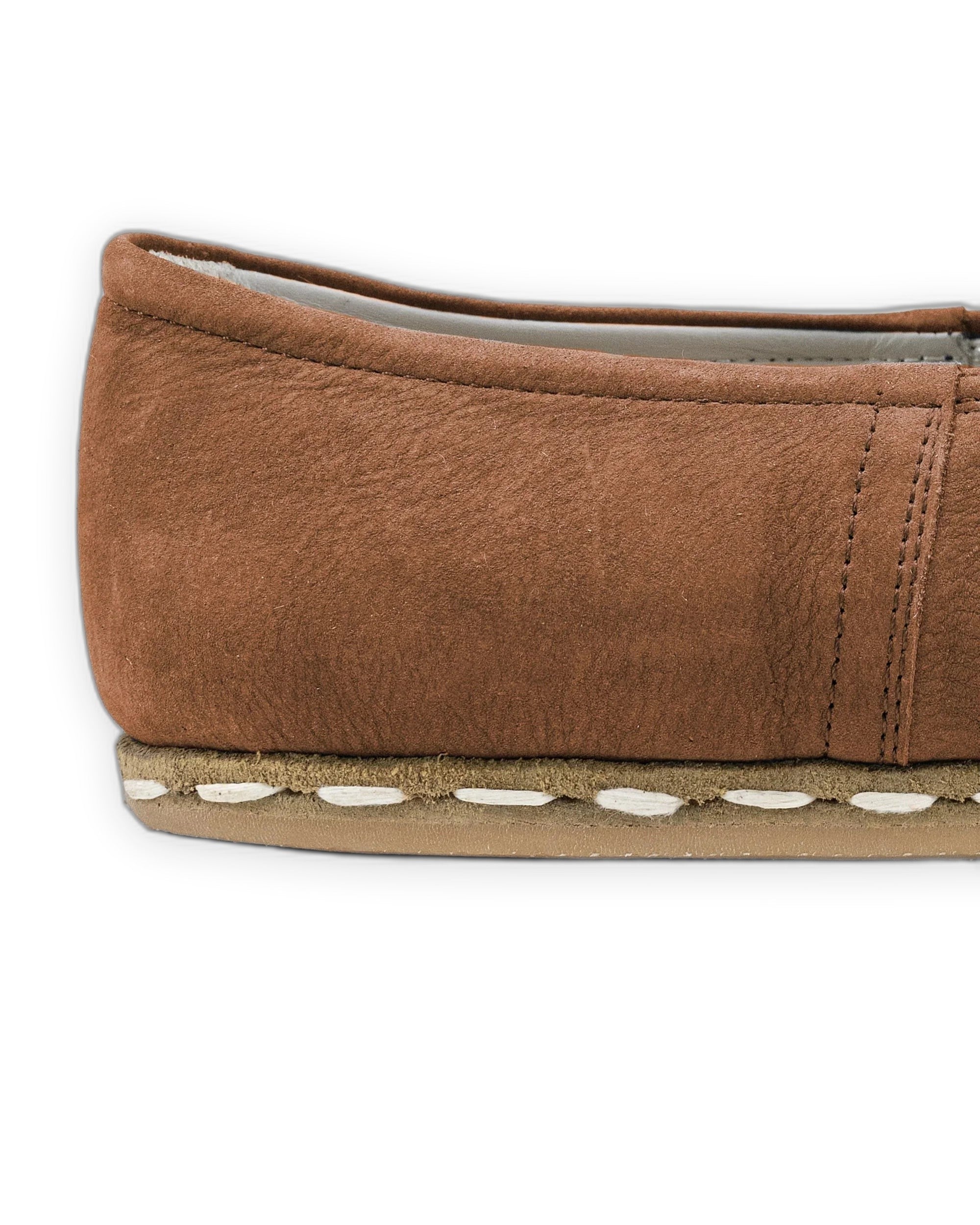 Detail Tan Nubuck Yemeni Shoes - Handcrafted Calf Leather Turkey | Bespoky